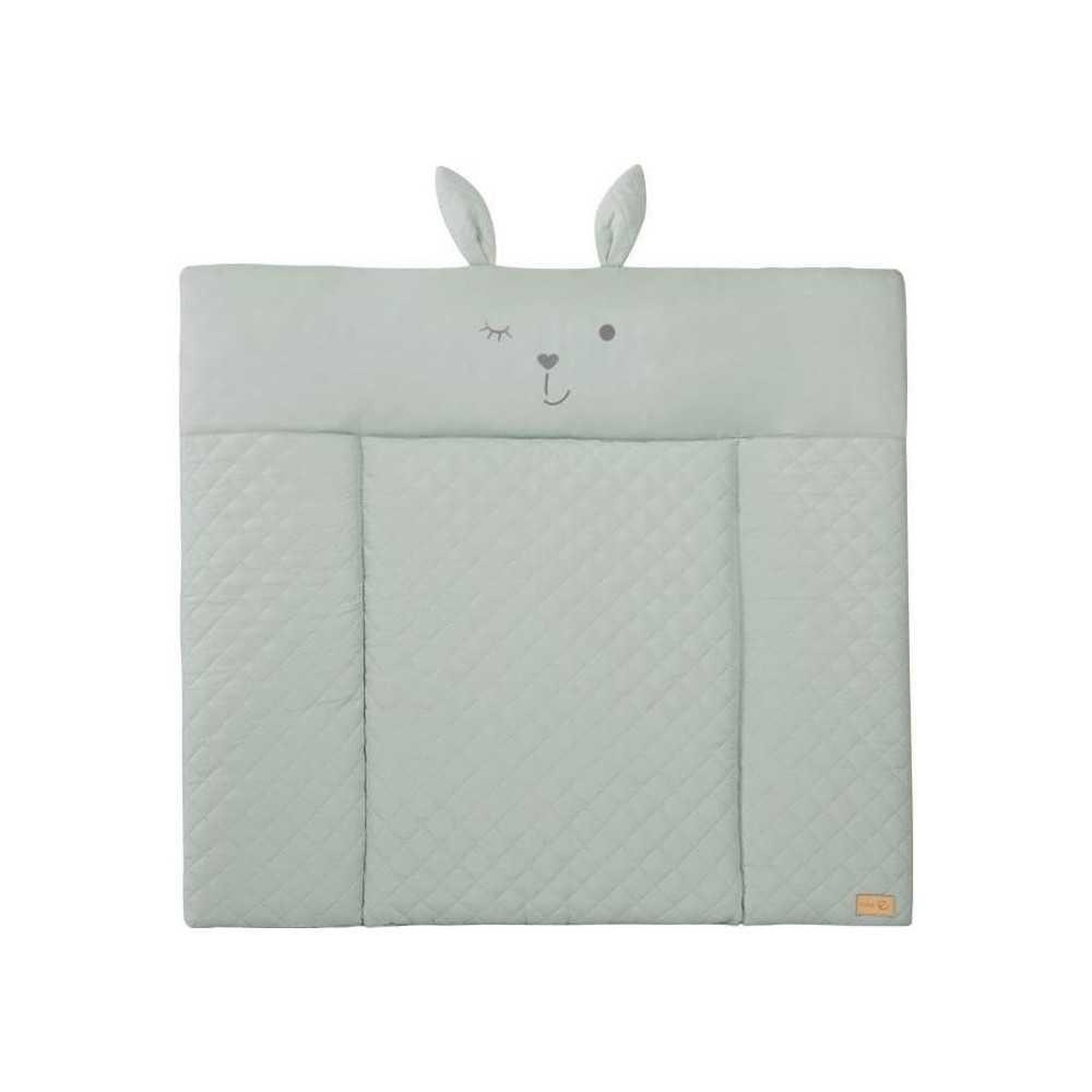 Roba Roba style lily tapis à langer rembourré vert givré avec motif lapin, 85 x 75 cm