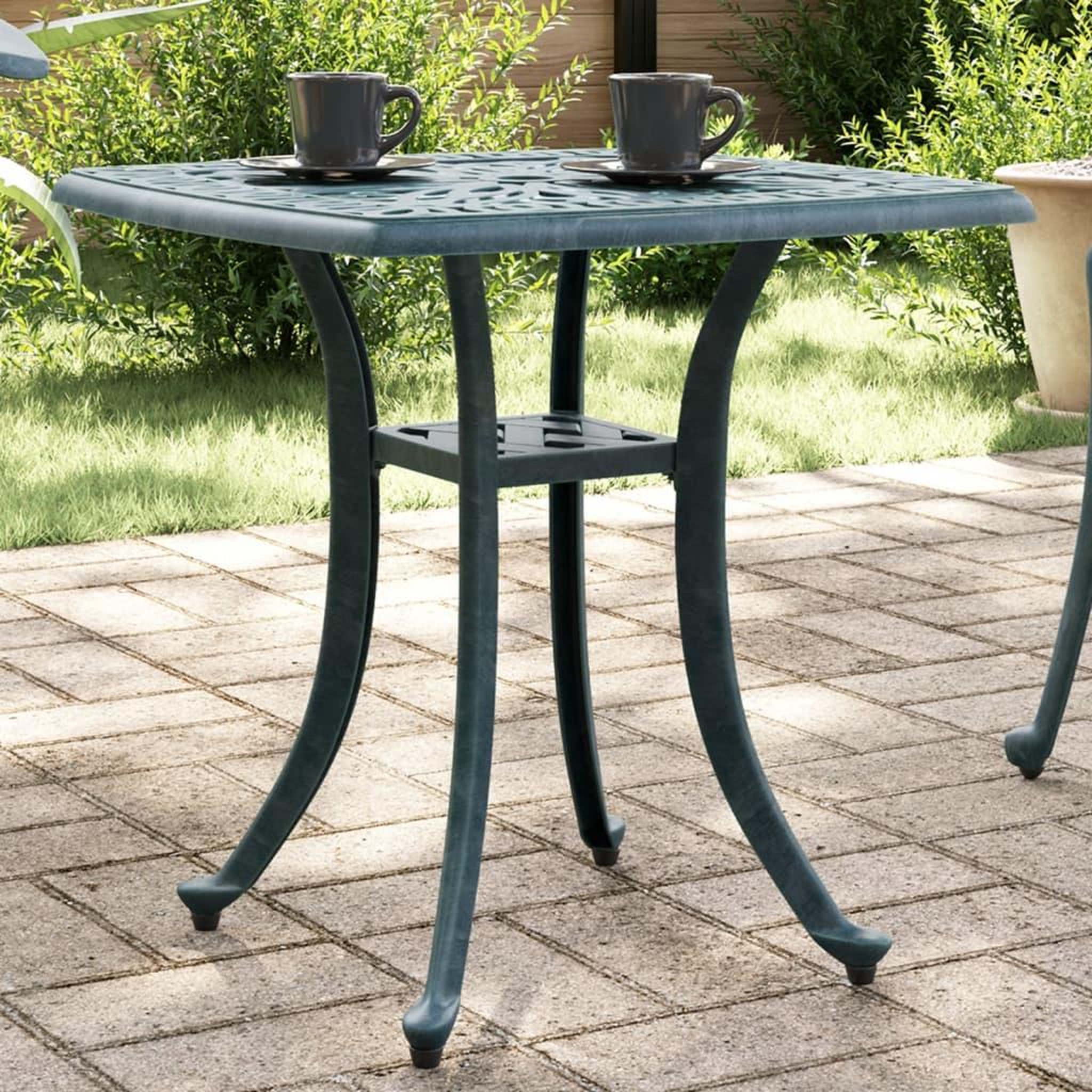 VIDAXL Table de jardin vert 53x53x53 cm aluminium coule