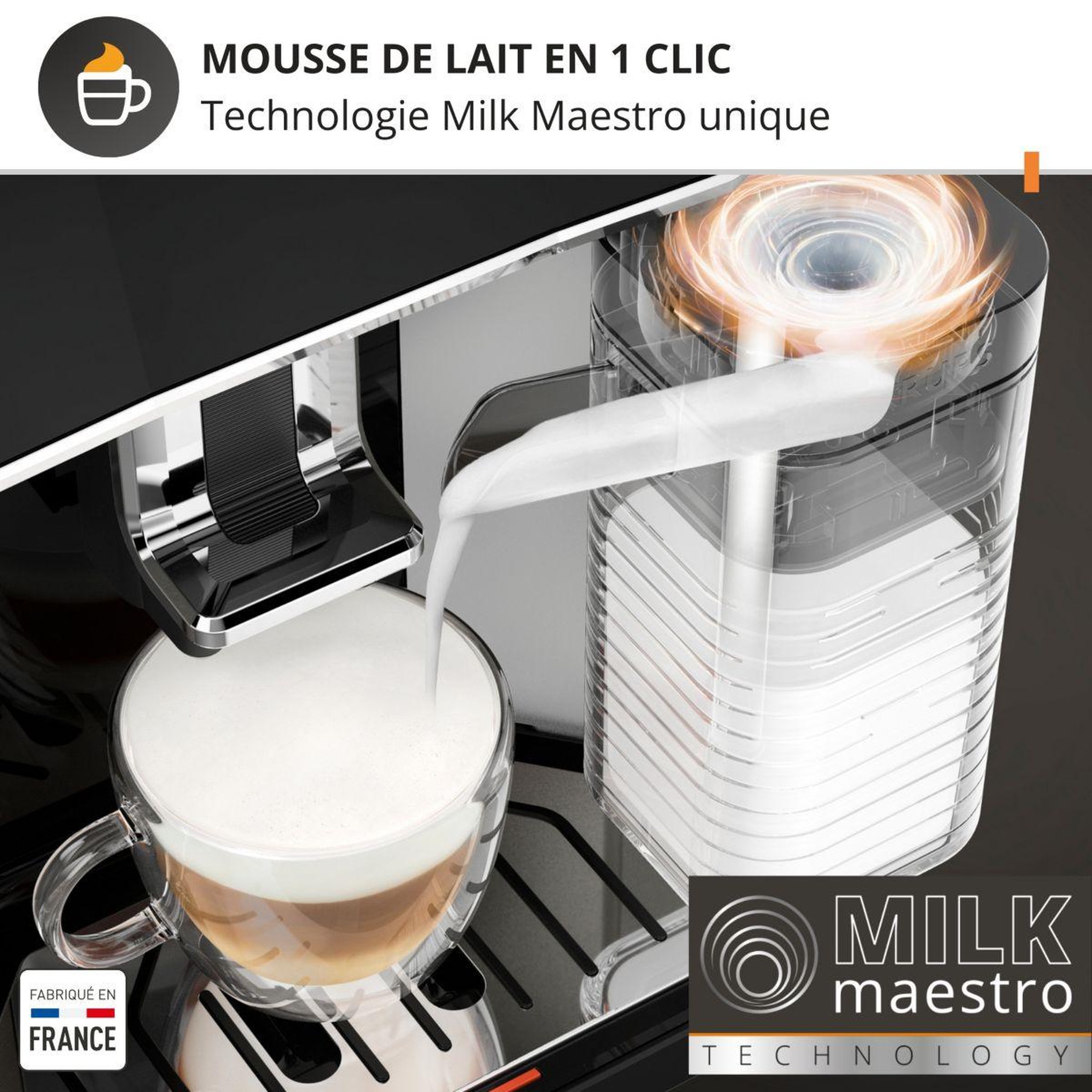 Voir la diapositive 5 : KRUPS Expresso broyeur sensation lait ea912hf1