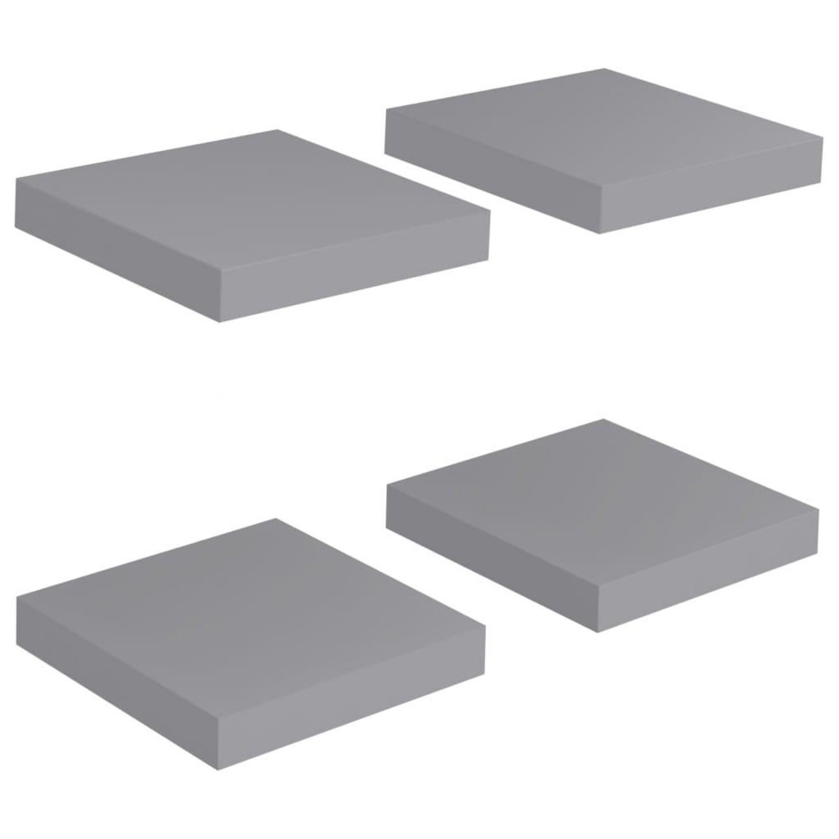 VIDAXL Etageres murales flottantes 4 pcs gris 23x23,5x3,8 cm MDF
