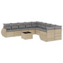 Voir la diapositive 2 : VIDAXL Salon de jardin 11 pcs avec coussins beige resine tressee