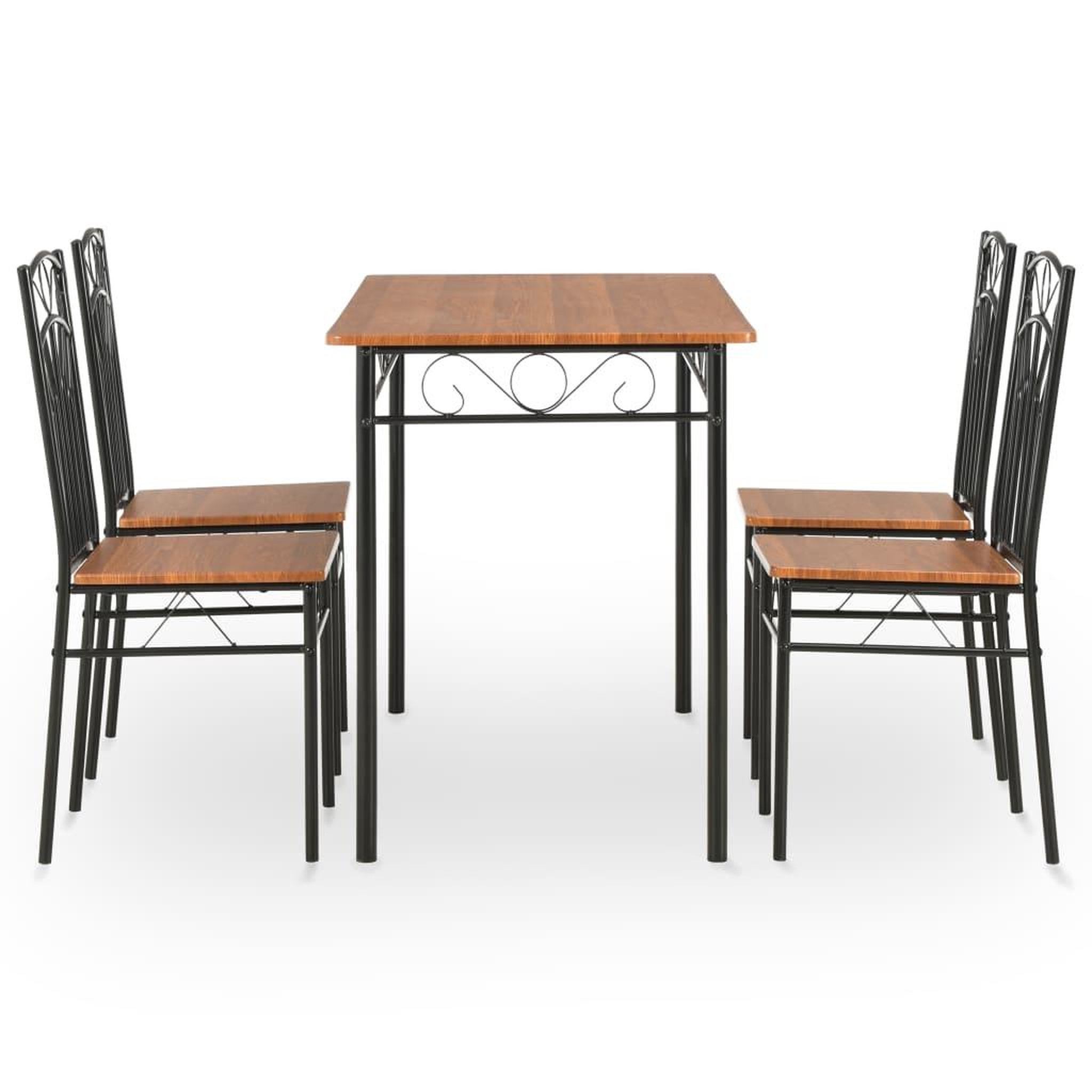 Voir la diapositive 3 : VIDAXL Ensemble de salle a manger 5 pcs MDF et acier Marron