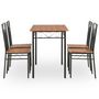 Voir la diapositive 3 : VIDAXL Ensemble de salle a manger 5 pcs MDF et acier Marron