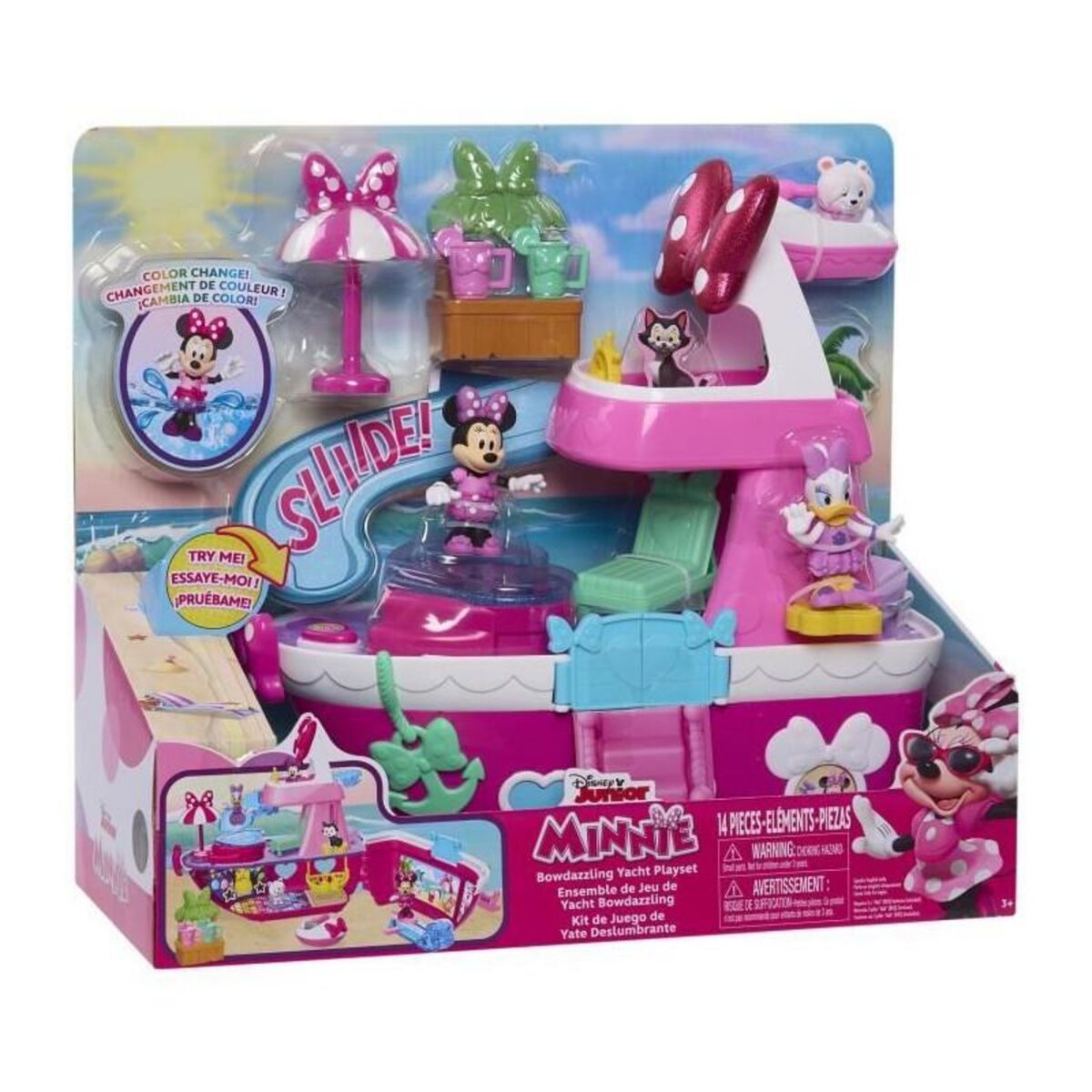 DISNEY Jouet interactif - DISNEY MINNIE MOUSE - Le Yacht de Minnie - Yacht avec 14 accessoires, tenues changeantes et piscine