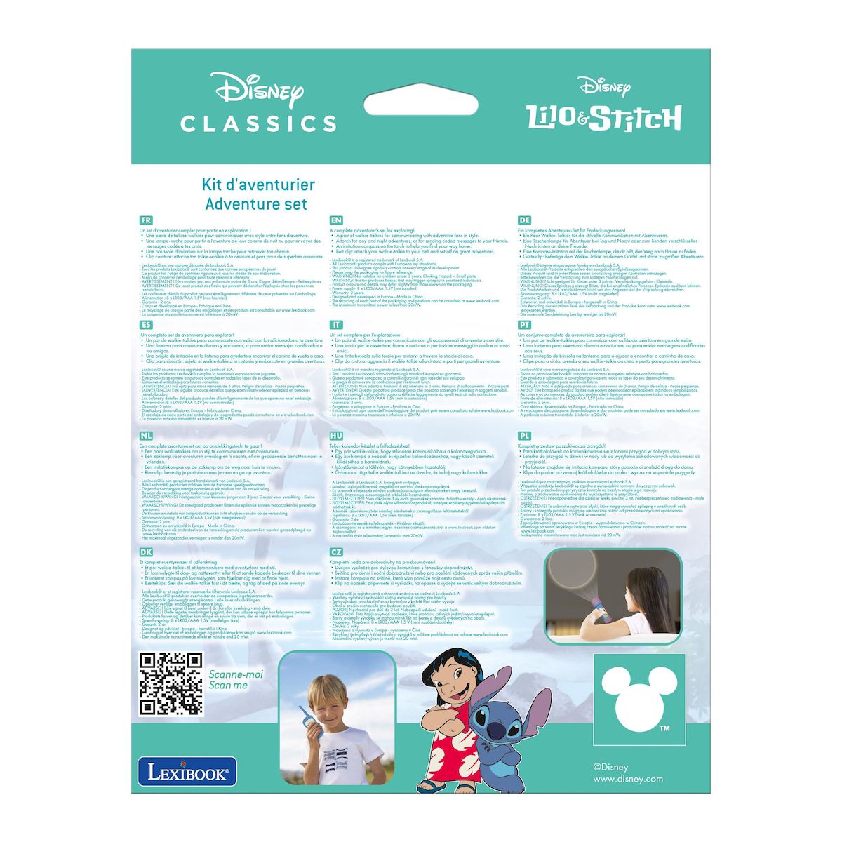 Lexibook Kit d'aventurier Stitch avec talkies walkies et lampe-torche/boussole