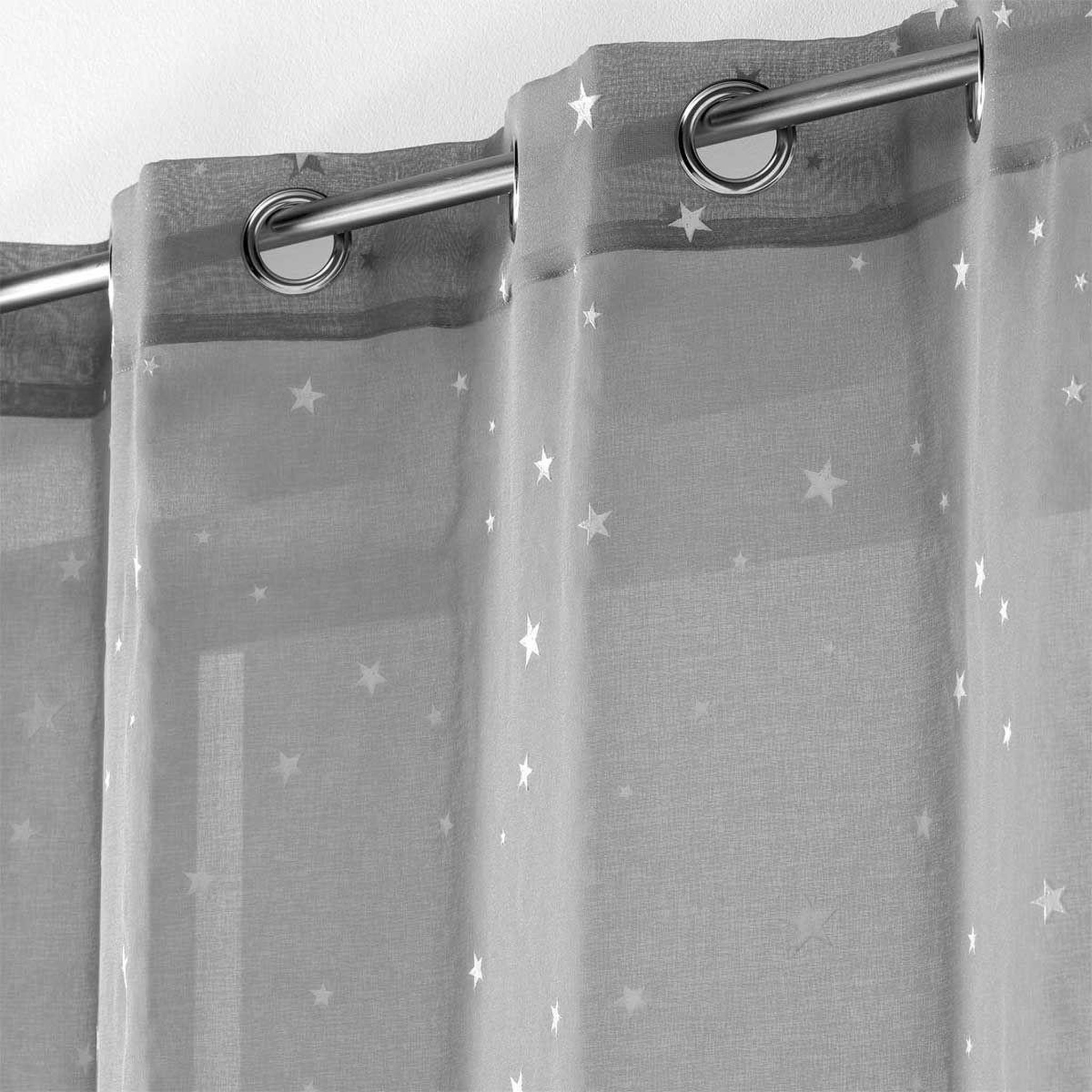 Voir la diapositive 2 : Douceur d'Intérieur Rideau Voilage  Phosphorescent Fluo  140x240cm Gris
