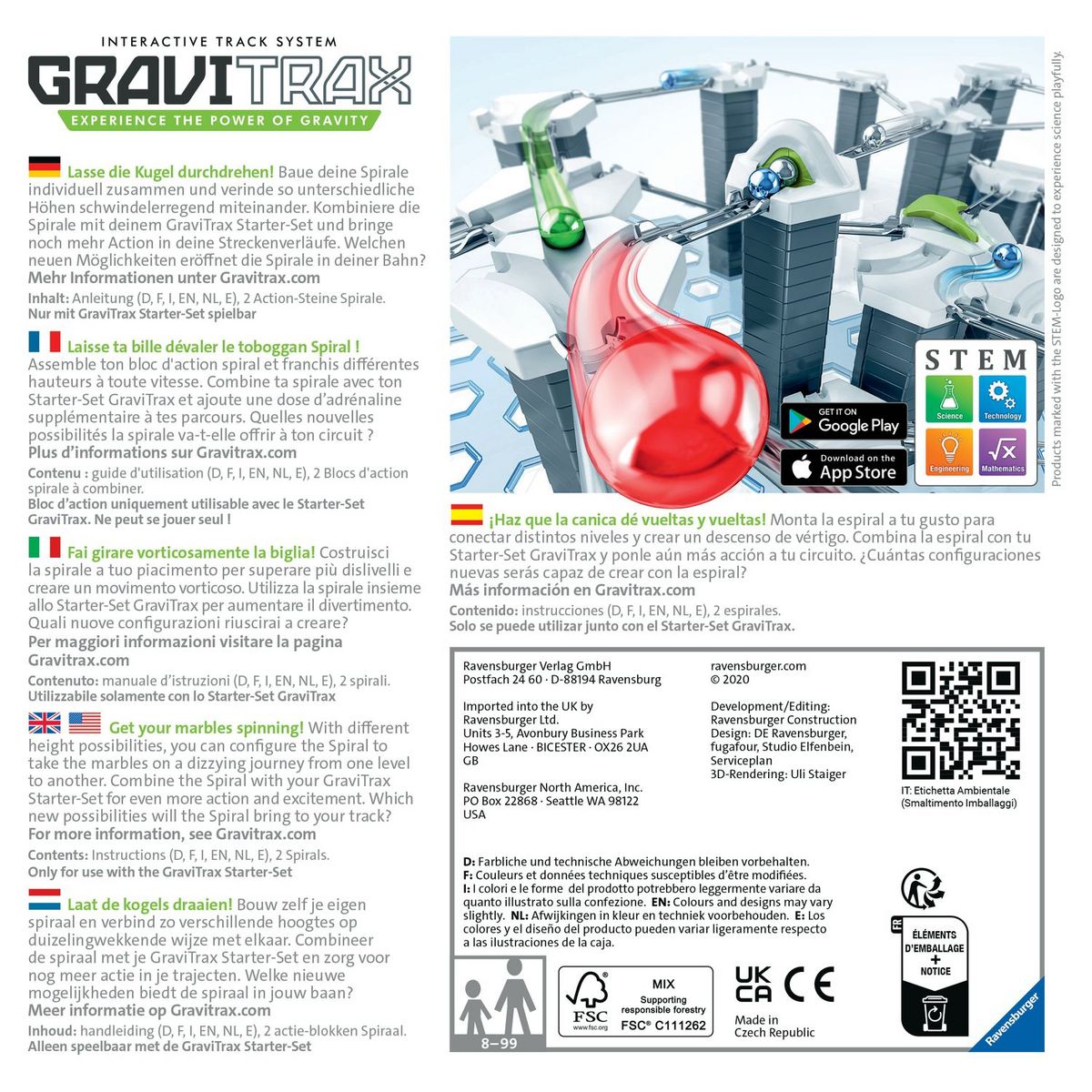 RAVENSBURGER Jeu de construction GraviTrax - Bloc d'action Spiral