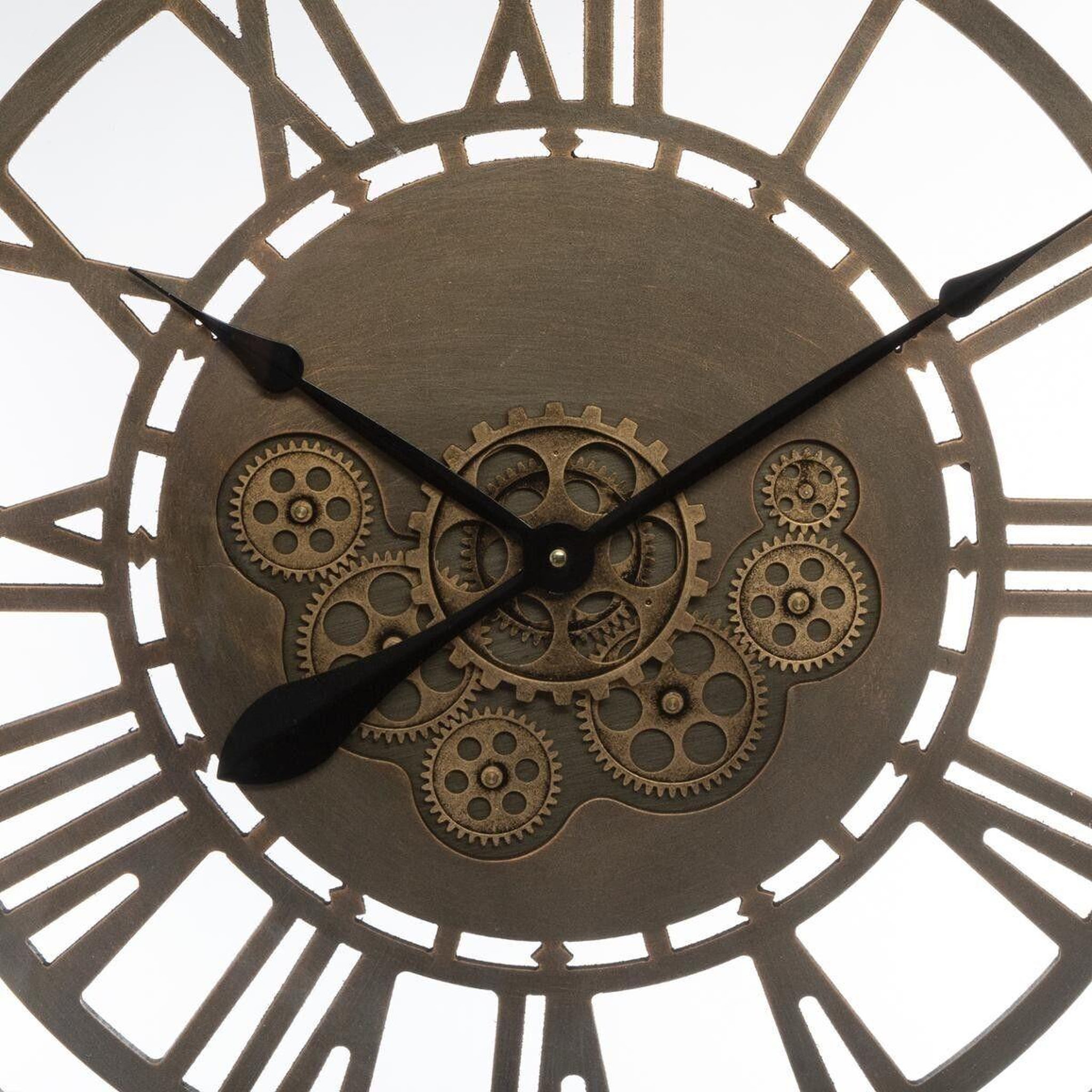 Voir la diapositive 4 : ATMOSPHERA Horloge murale vintage  mécanisme  80cm marron