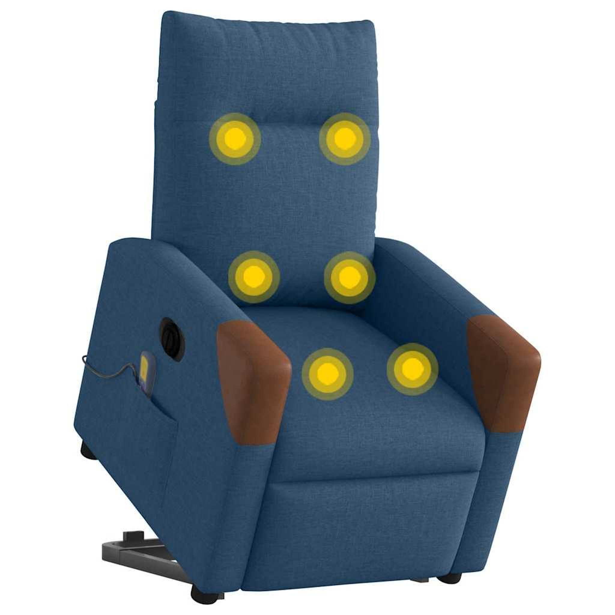 Voir la diapositive 3 : VIDAXL Fauteuil inclinable de massage electrique bleu tissu