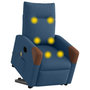 Voir la diapositive 3 : VIDAXL Fauteuil inclinable de massage electrique bleu tissu