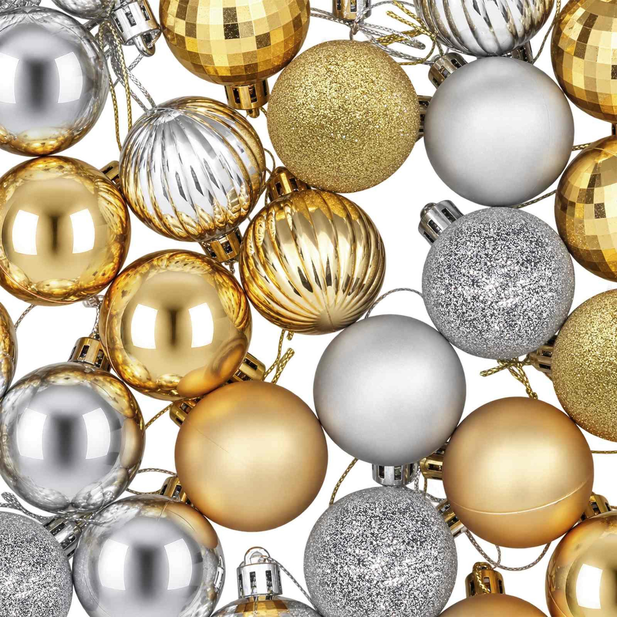 Voir la diapositive 6 : VIDAXL Ensemble de boules de Noël 100 pc Argente et dore 4 cm
