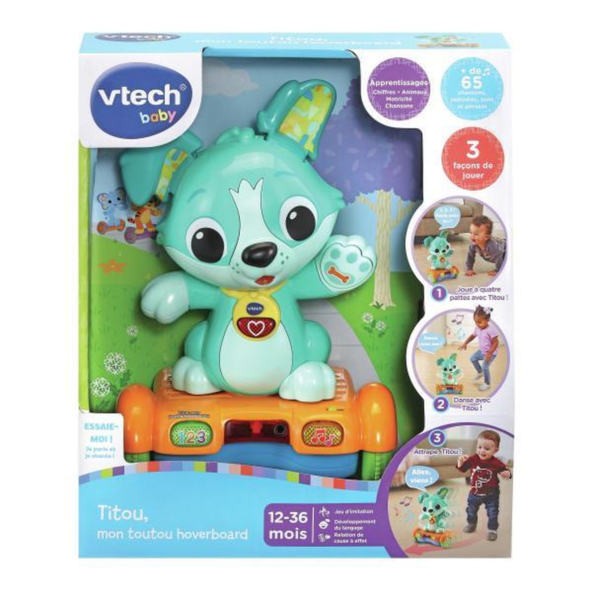Voir la diapositive 6 : VTECH BABY VTECH BABY - Titou, Mon Toutou Hoverboard - Chien Malicieux a 3 Roues - Piles Fournies - 12 a 36 mois