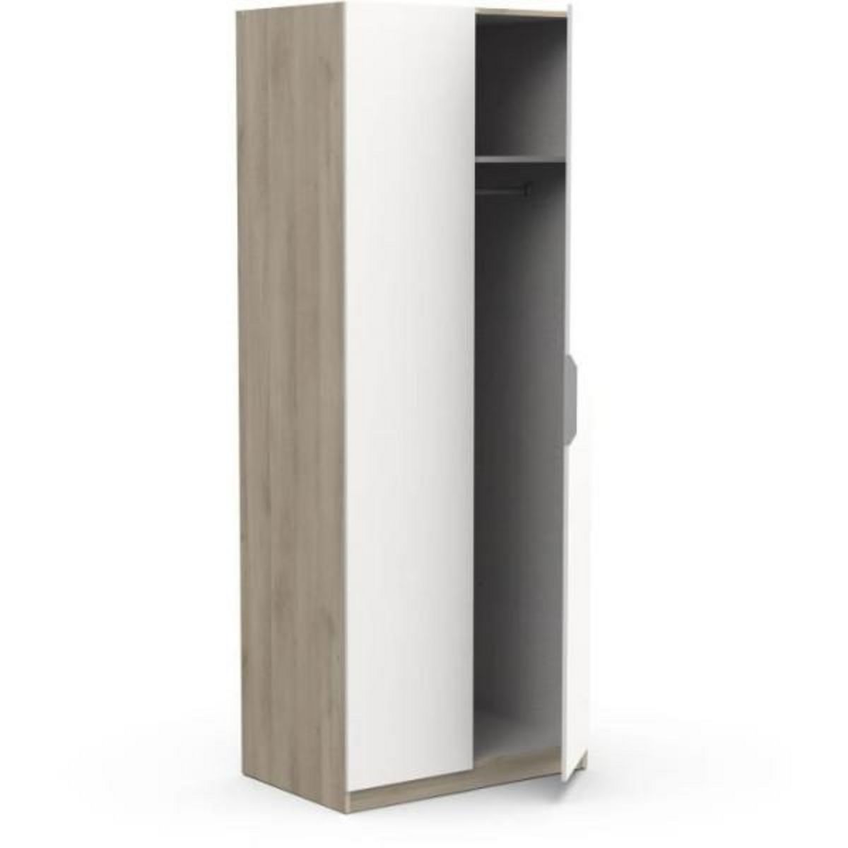 Demeyere Armoire GHOST - Décor chene kronberg et blanc mat - 2 Portes - L.79,4 x P.51,1 x H. 203 cm - DEMEYERE
