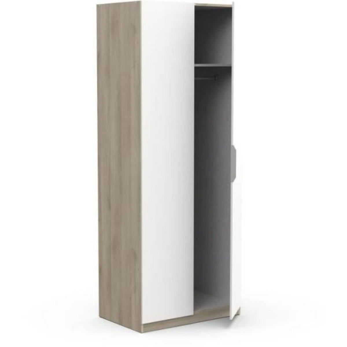 Demeyere Armoire GHOST - Décor chene kronberg et blanc mat - 2 Portes - L.79,4 x P.51,1 x H. 203 cm - DEMEYERE
