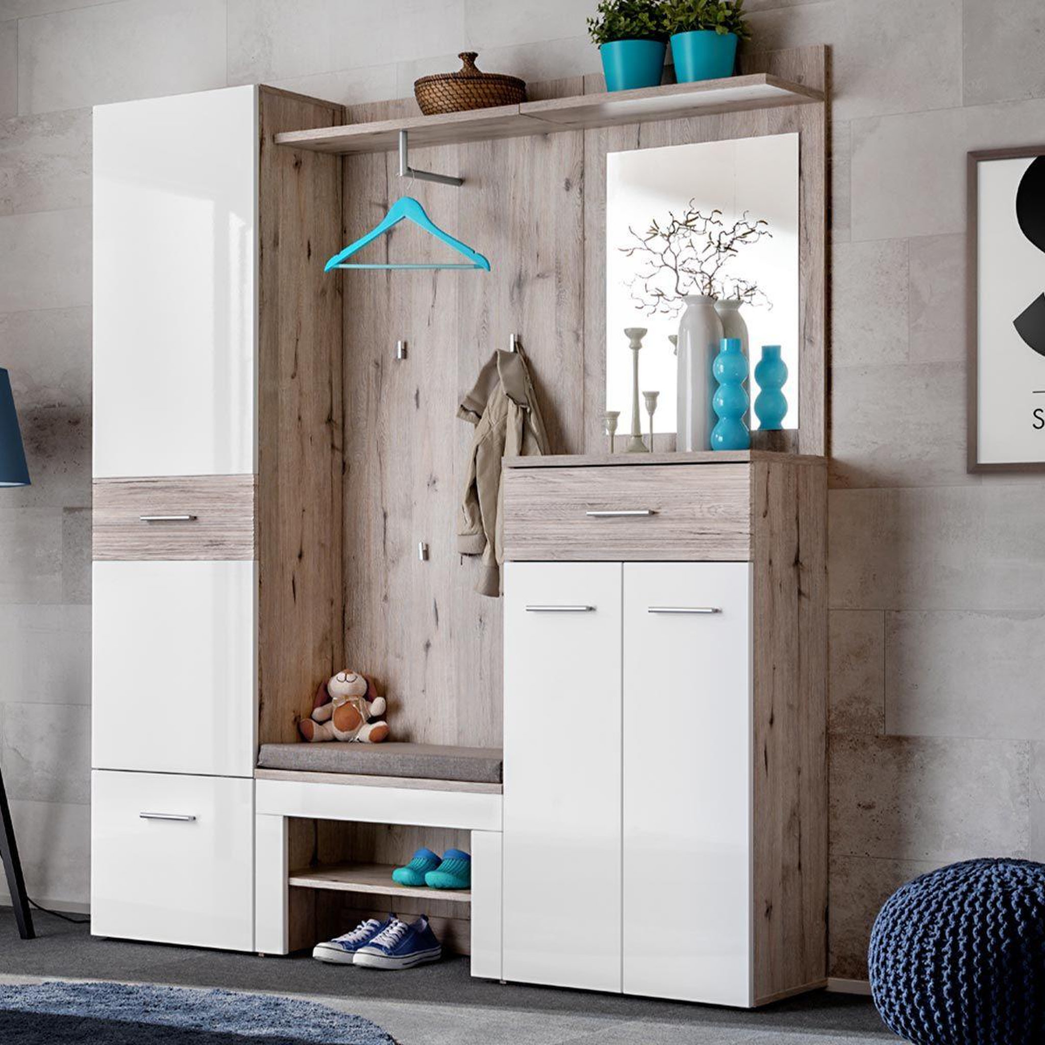 Paris Prix Ensemble dressing  gustavo vi  200cm naturel & blanc