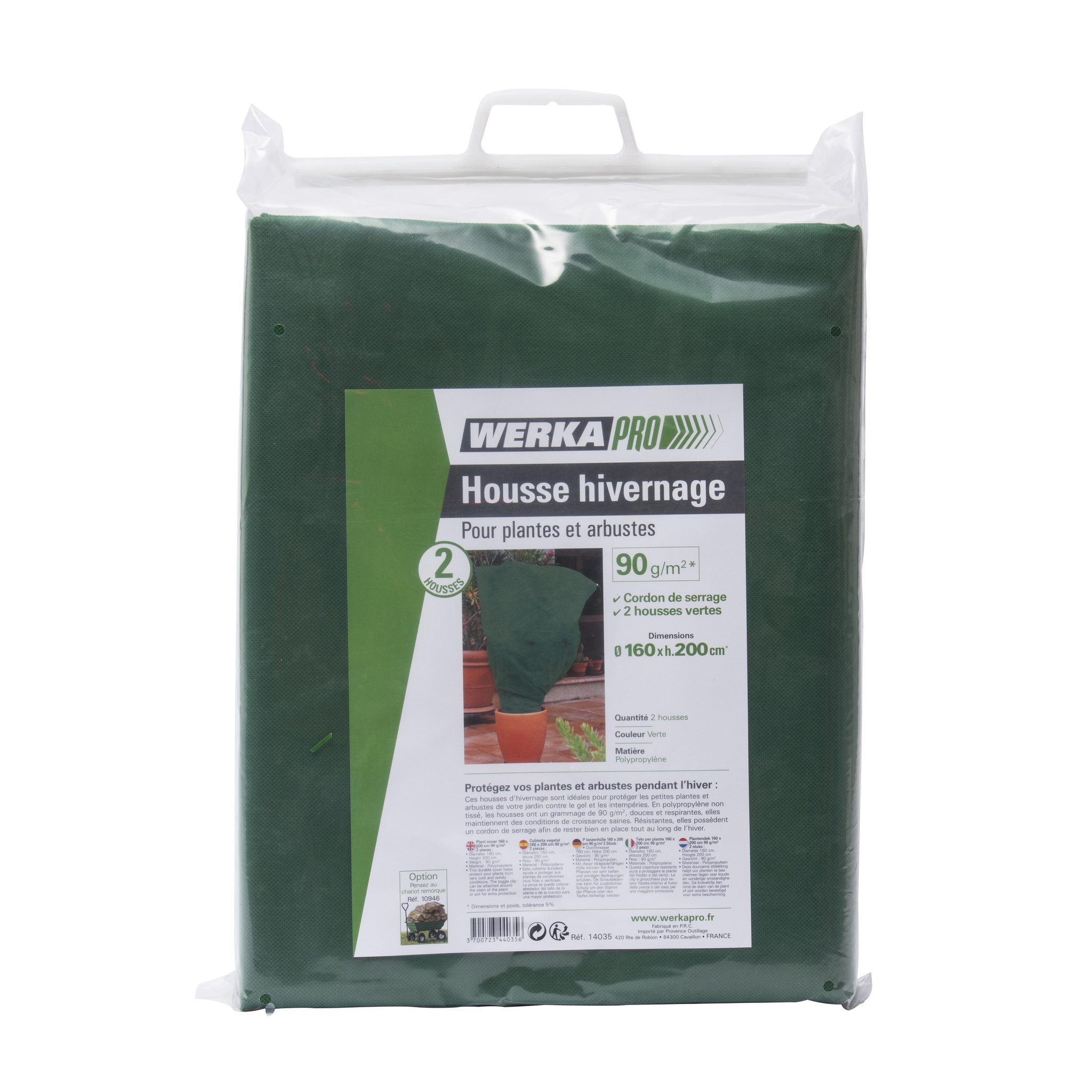 Voir la diapositive 2 :  Housse plantes 160x200cm 90g/m2  2 pcs