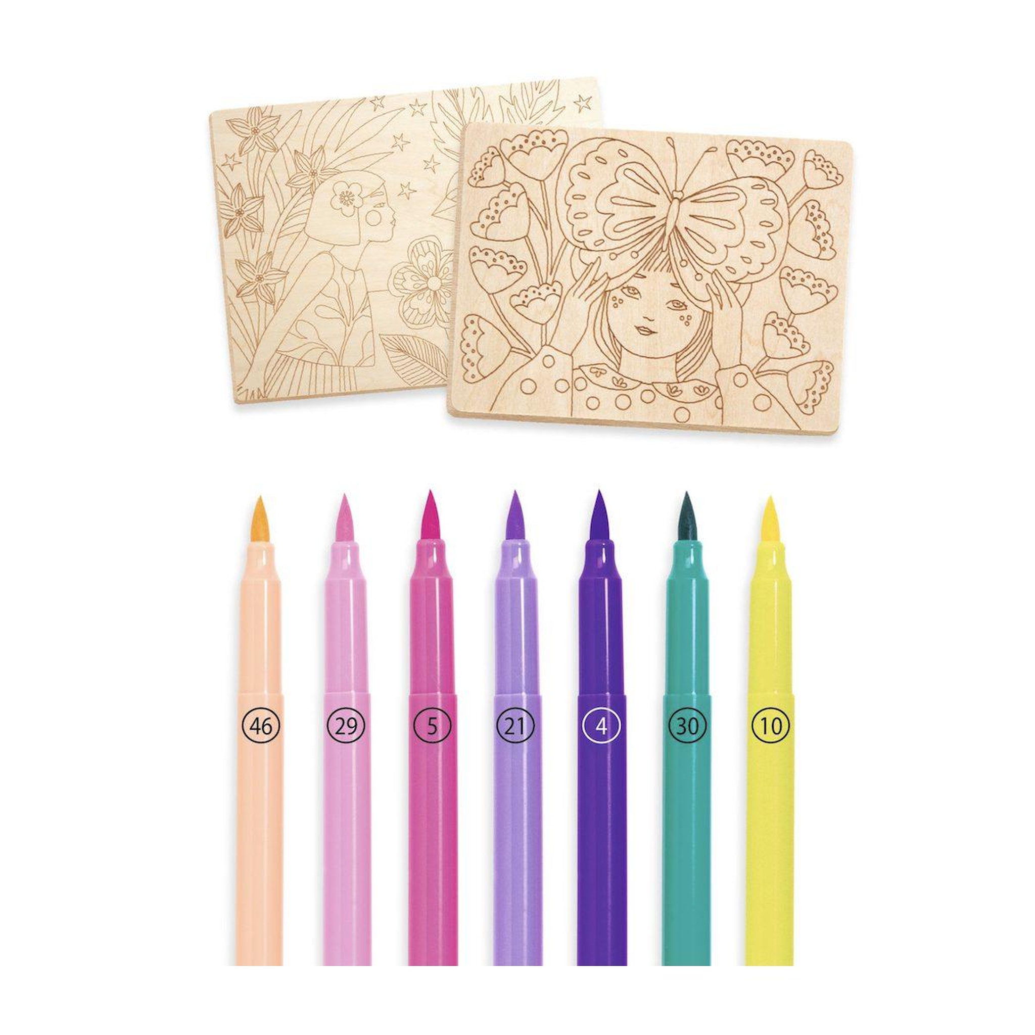 Voir la diapositive 3 : Djeco Coloriage sur bois - sweet girls -
