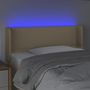 Voir la diapositive 4 : VIDAXL Tete de lit a LED Creme 103x16x78/88 cm Tissu