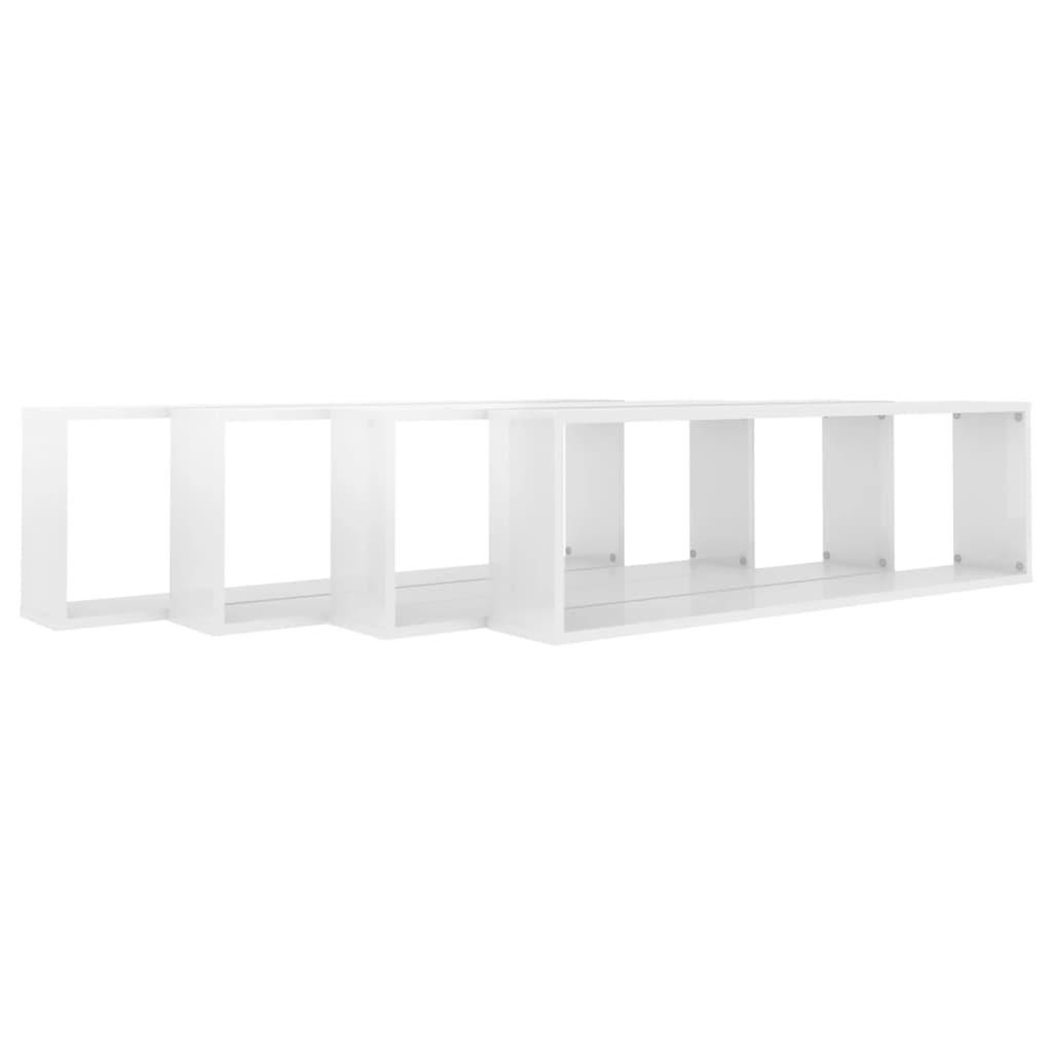Voir la diapositive 4 : VIDAXL Etageres cube murales 4 pcs blanc brillant bois d'ingenierie