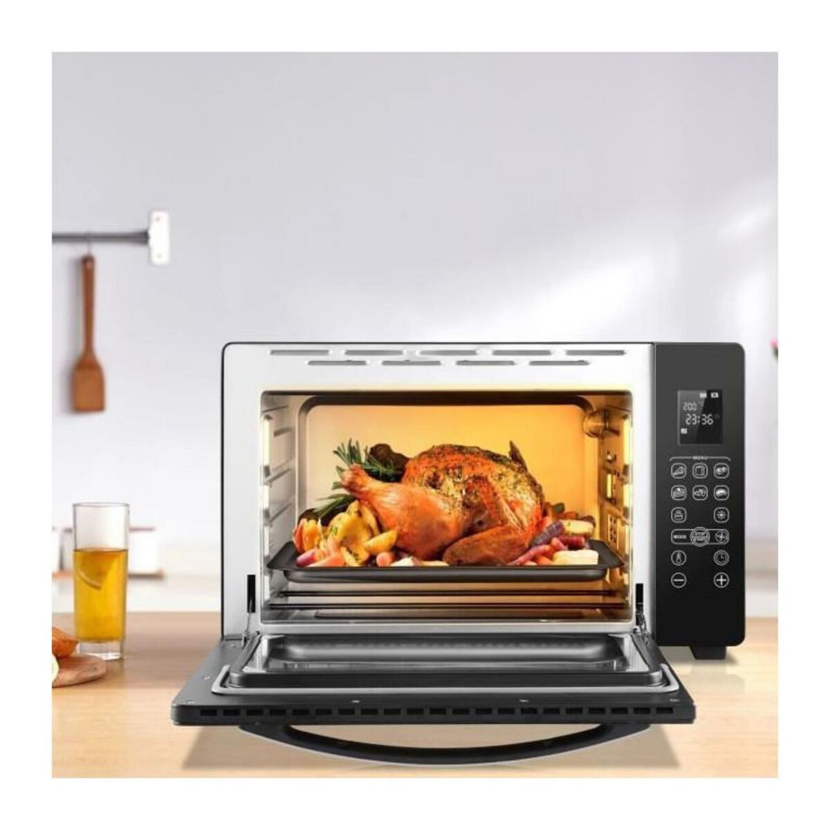 CONTINENTAL EDISON CONTINENTAL EDISON CEMF45DIG - Minifour electrique 45L noir  - 2000W - Rotissoire, Convection naturelle