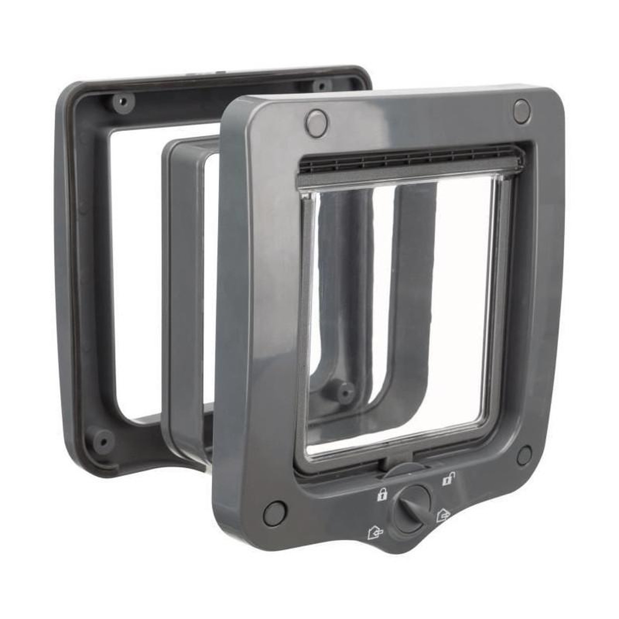 Trixie Chatiere - 4 positions - Avec tunnel - 20 x 22 cm - Gris