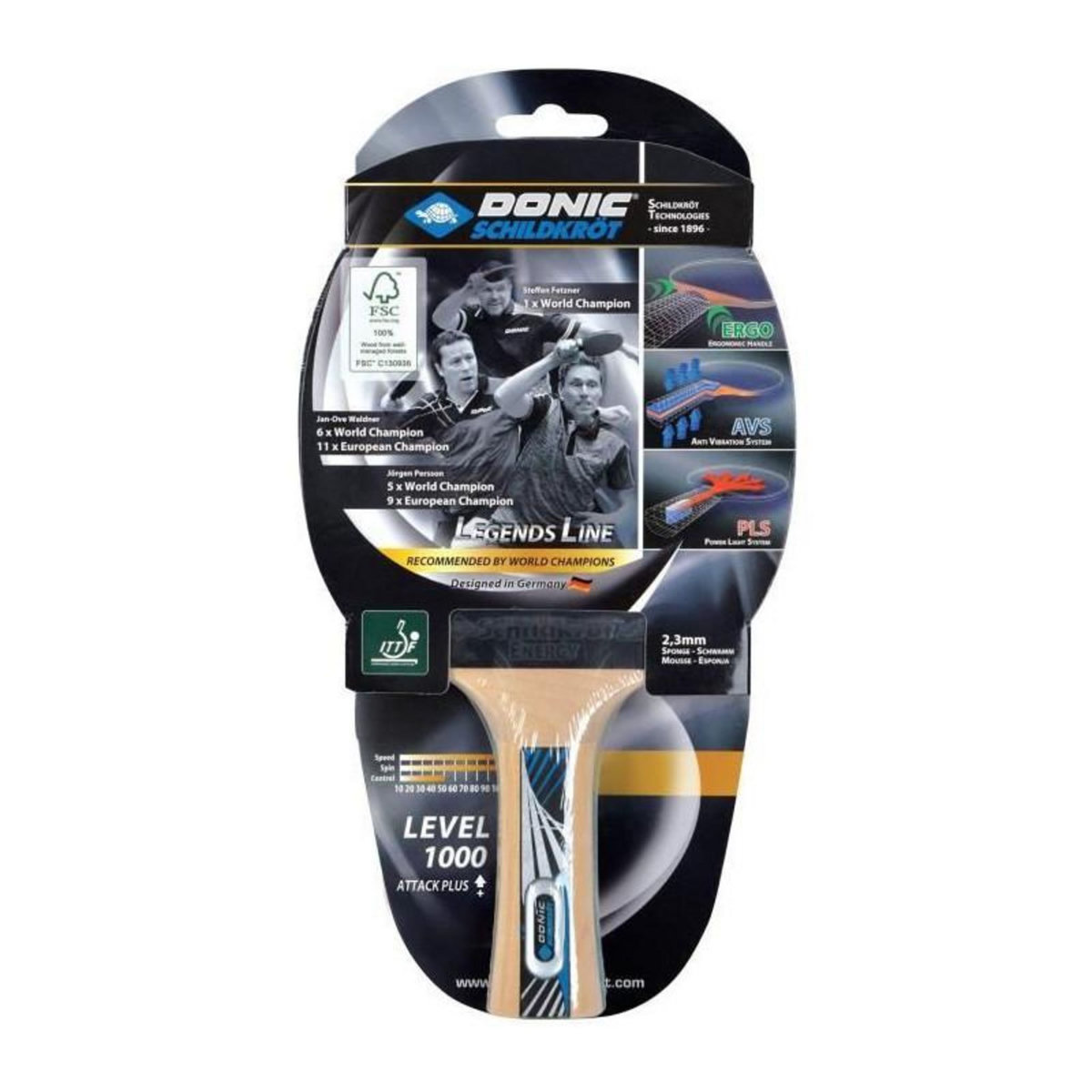 SCHILDKROT Raquette de tennis de table - SCHILDKRÖT - LEGENDS 1000 FSC