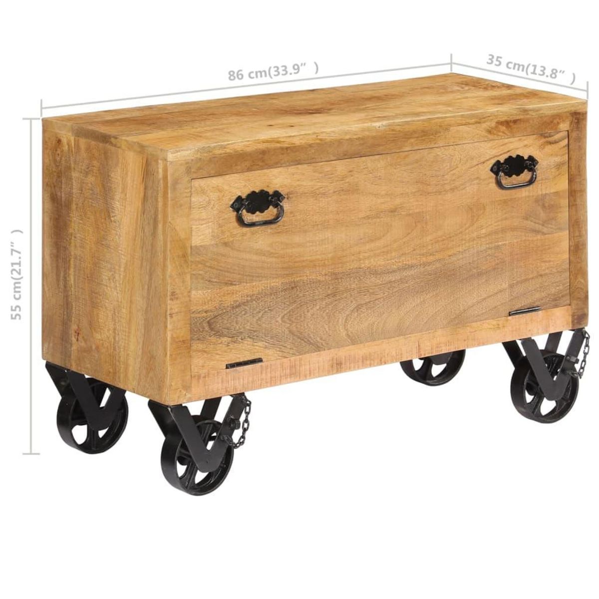 VIDAXL Armoire a chaussures 86x35x55 cm Bois de manguier solide