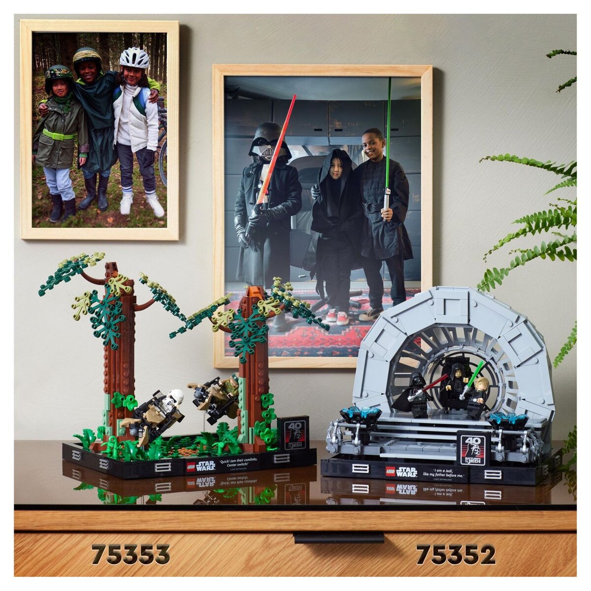 LEGO Star Wars 75353 Diorama de la Course-Poursuite en Speeder sur Endor, Maquette avec Luke Skywalker, Princesse Leia et Scout Trooper plus Speeder Bikes, Collection Le Retour du Jedi