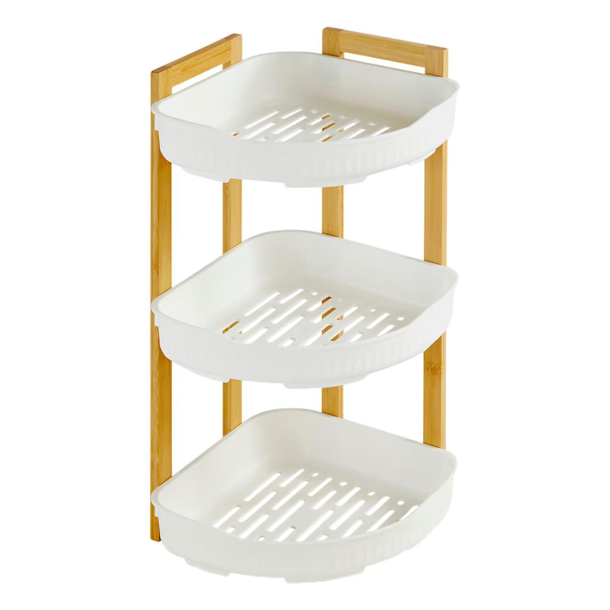 FIVE Étagère d'angle de douche 3 niveaux  natureo  45cm blanc
