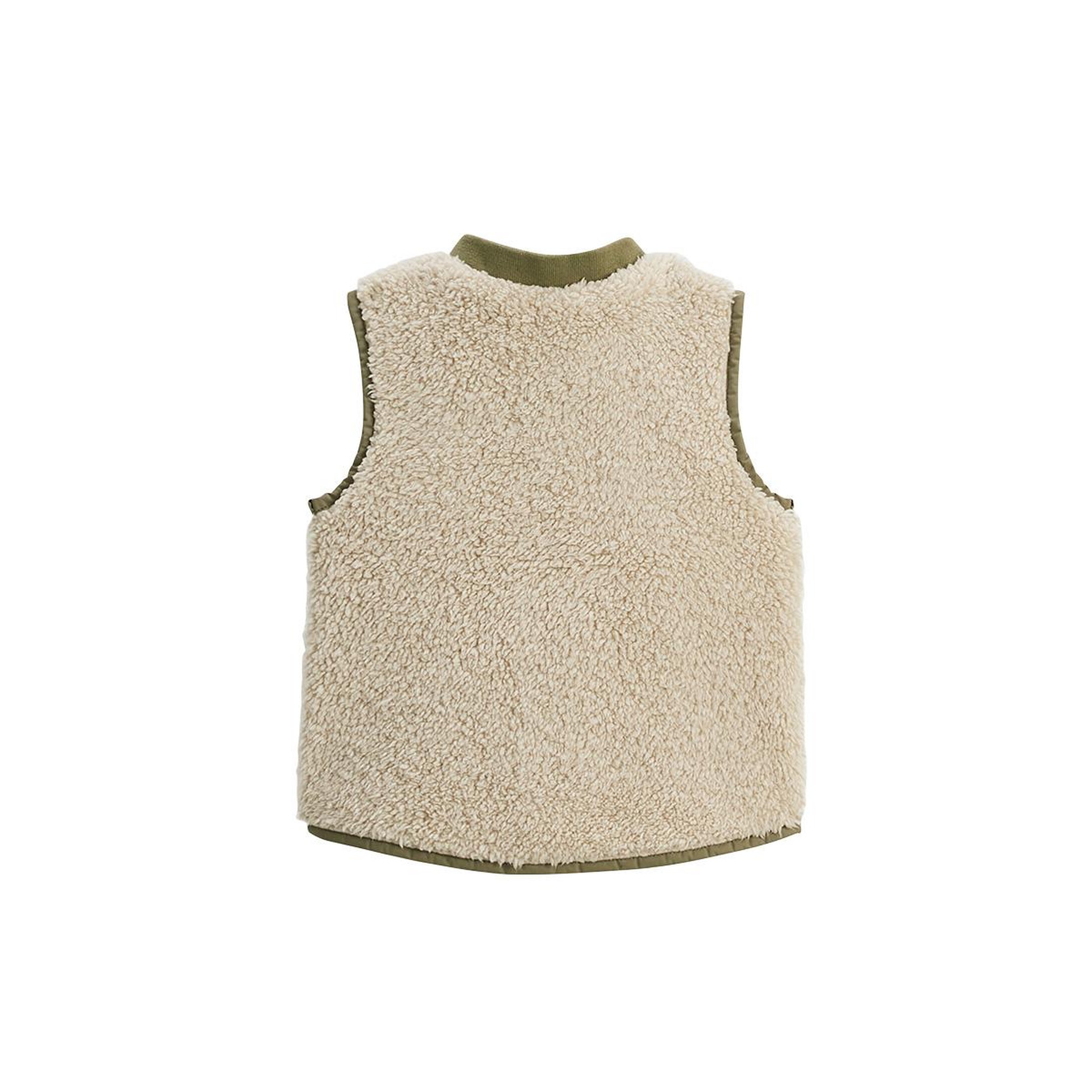 Voir la diapositive 4 : Petit Béguin Veste sans manches enfant en sherpa gustin