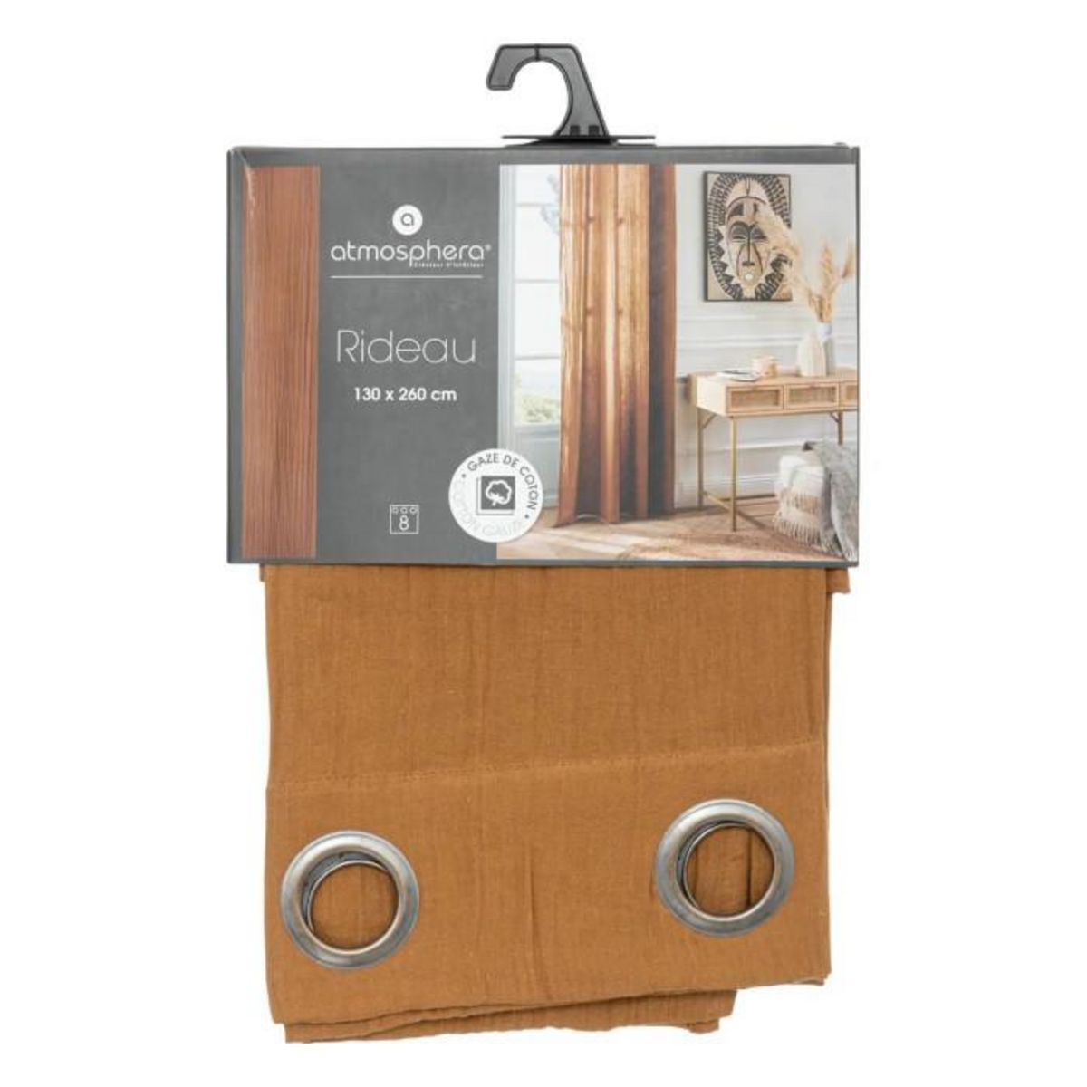 ATMOSPHERA Rideau à Oeillets  Santana  130x260cm Cannelle