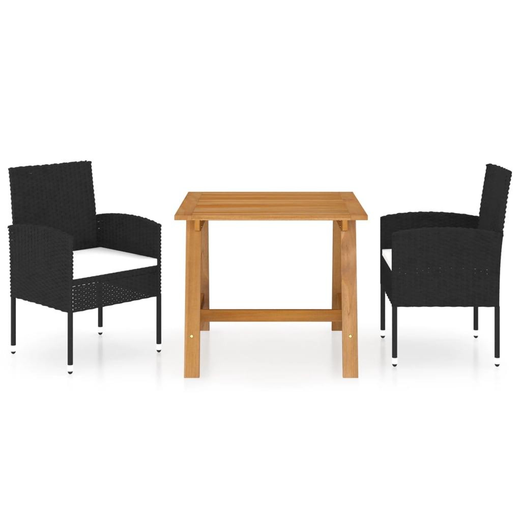 Voir la diapositive 1 : VIDAXL Ensemble a manger de jardin 3 pcs Noir