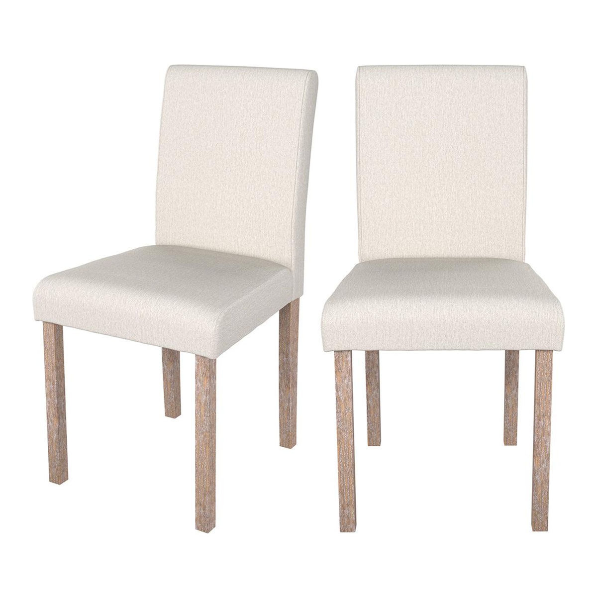 Rendez vous déco Lot de 2 chaises en tissu gris foncé et pieds en bois d'hévéa - Havane