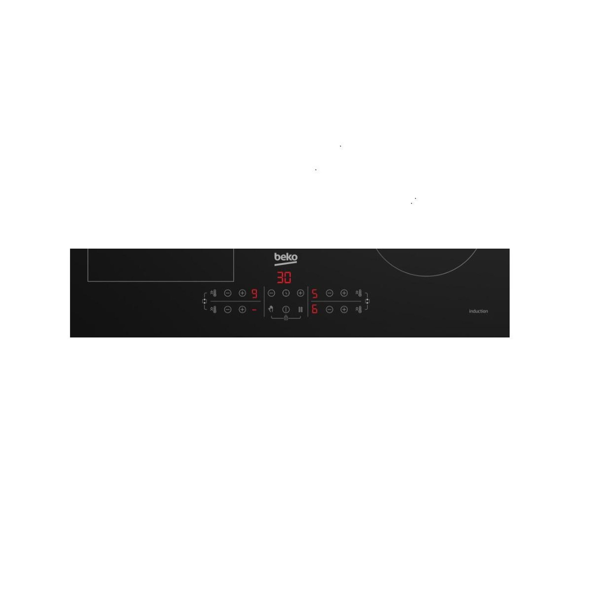 Voir la diapositive 3 : Beko Table de cuisson à induction 4 feux 60cm 7200kw noir - HII64203FMT