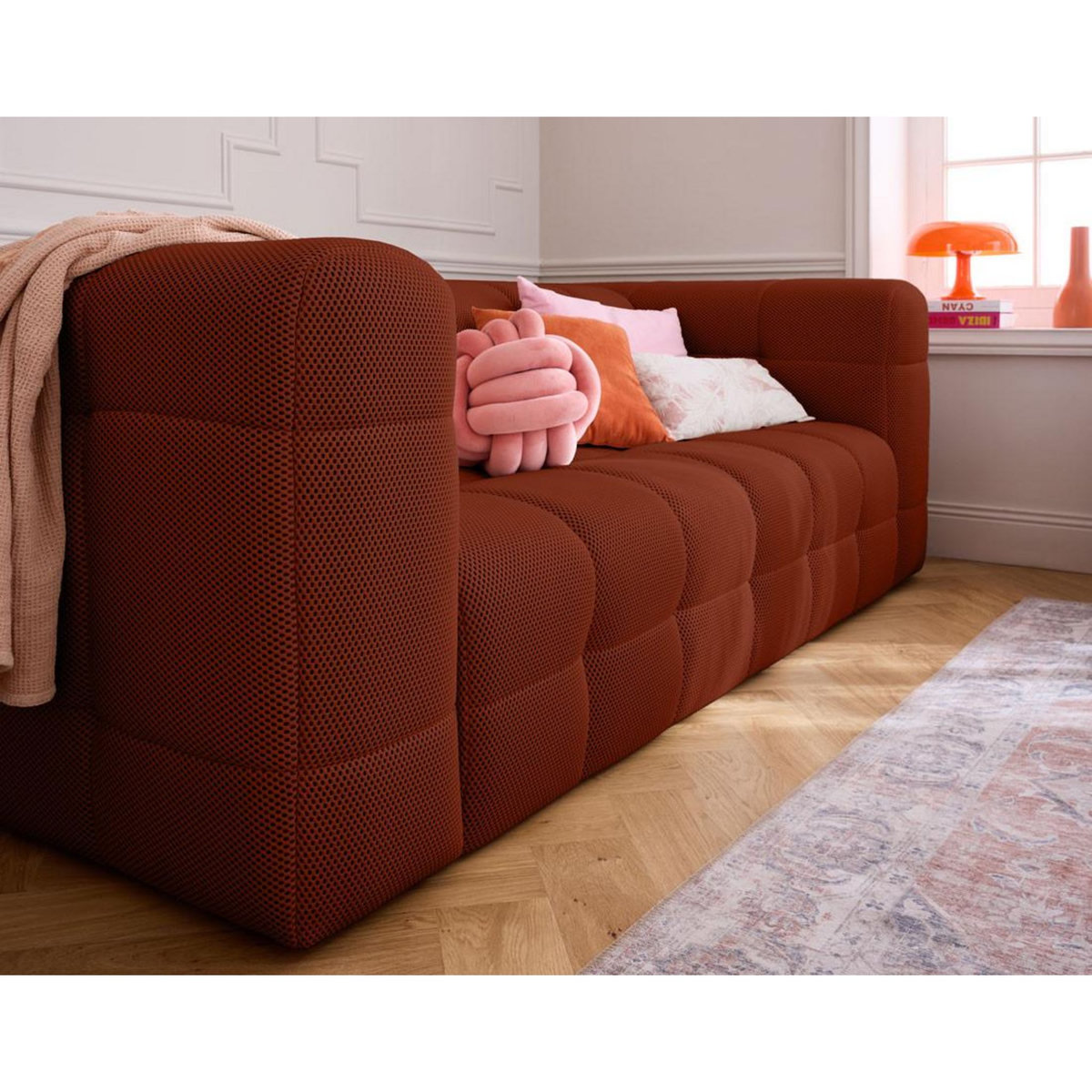 LISA DESIGN Suzano - canapé 3 places - en tissu mailles 3d