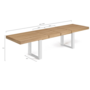 Voir la diapositive 5 : ID MARKET Table à manger extensible rectangle PHOENIX 6-12 personnes bois et blanc 200-300 cm