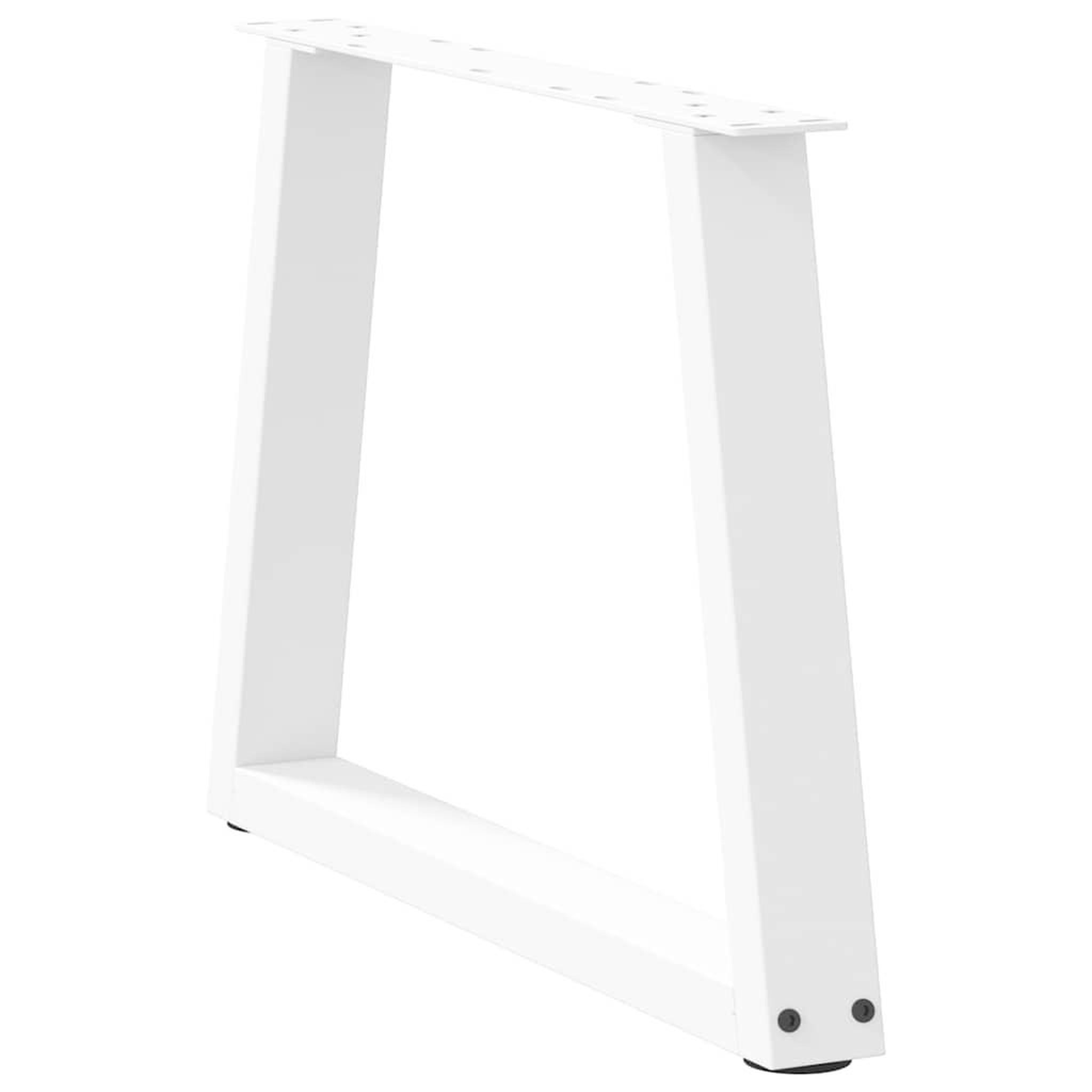Voir la diapositive 4 : VIDAXL Pieds de table a manger forme V 2pcs blanc 60x(42-43,3)cm acier