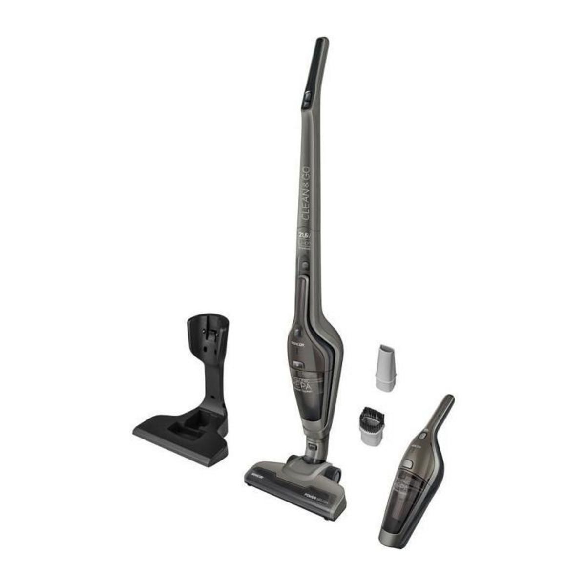 SENCO Aspirateur Balai sans fil 2-en-1 - SENCOR - SVC 8621TI - 110 W - 50 min - 0,5 L - Batterie Li-Ion 21,6 V - Titane