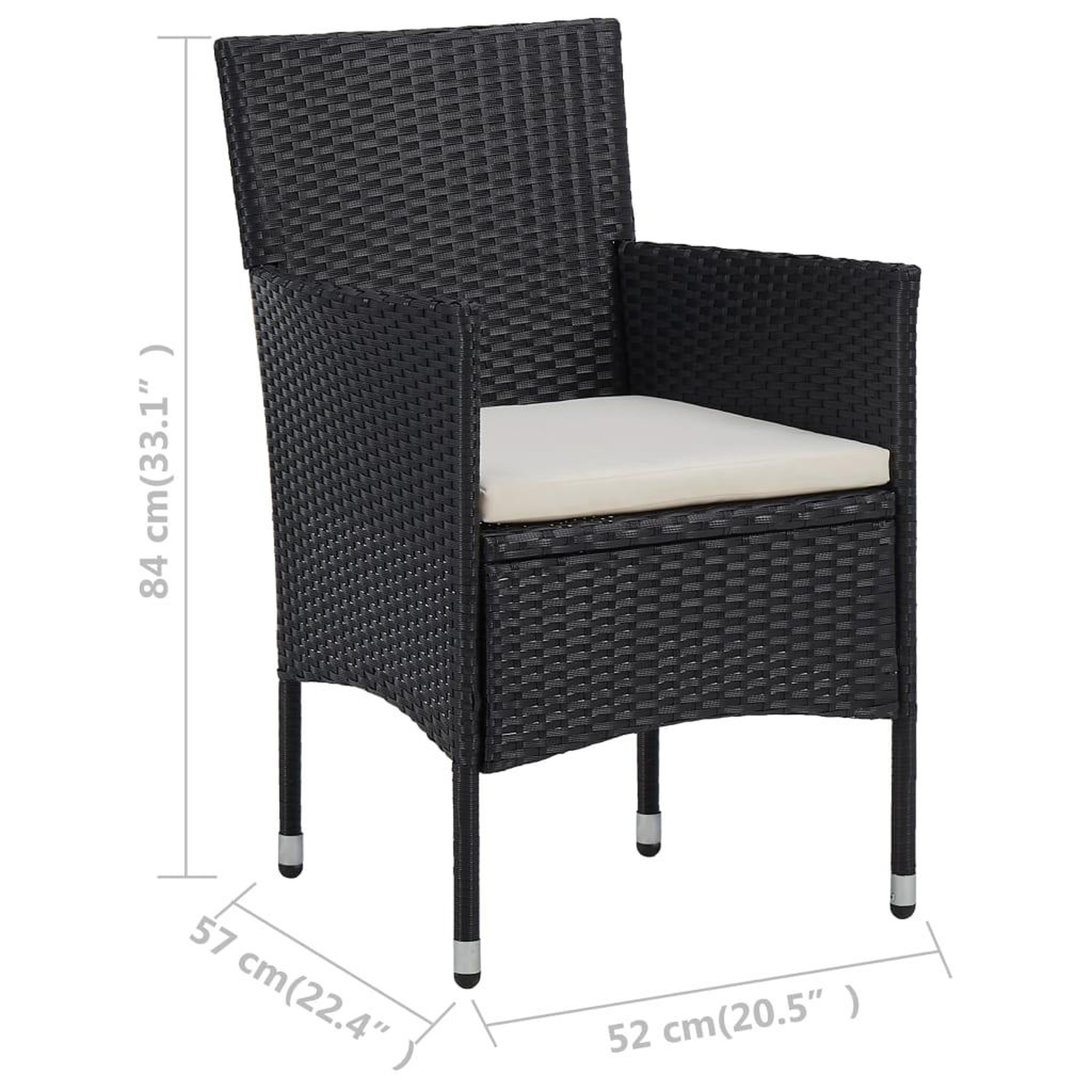 Voir la diapositive 6 : VIDAXL Chaises de jardin lot de 2 Resine tressee Noir