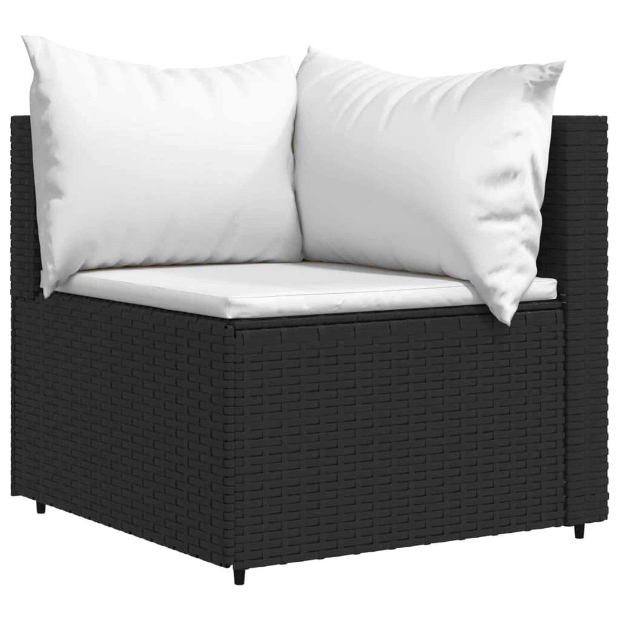 Voir la diapositive 4 : VIDAXL Salon de jardin 3 pcs avec coussins Noir Resine tressee
