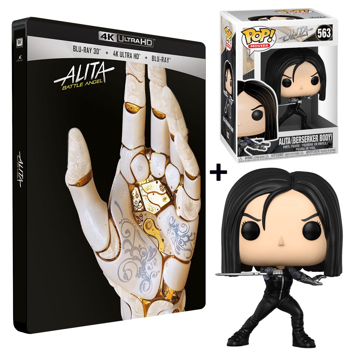 Alita : Battle Angel Blu-Ray 4K Steelbook + Figurine Pop 563 Alita offerte
