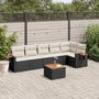 Voir la diapositive 1 : VIDAXL Salon de jardin 7 pcs avec coussins noir resine tressee