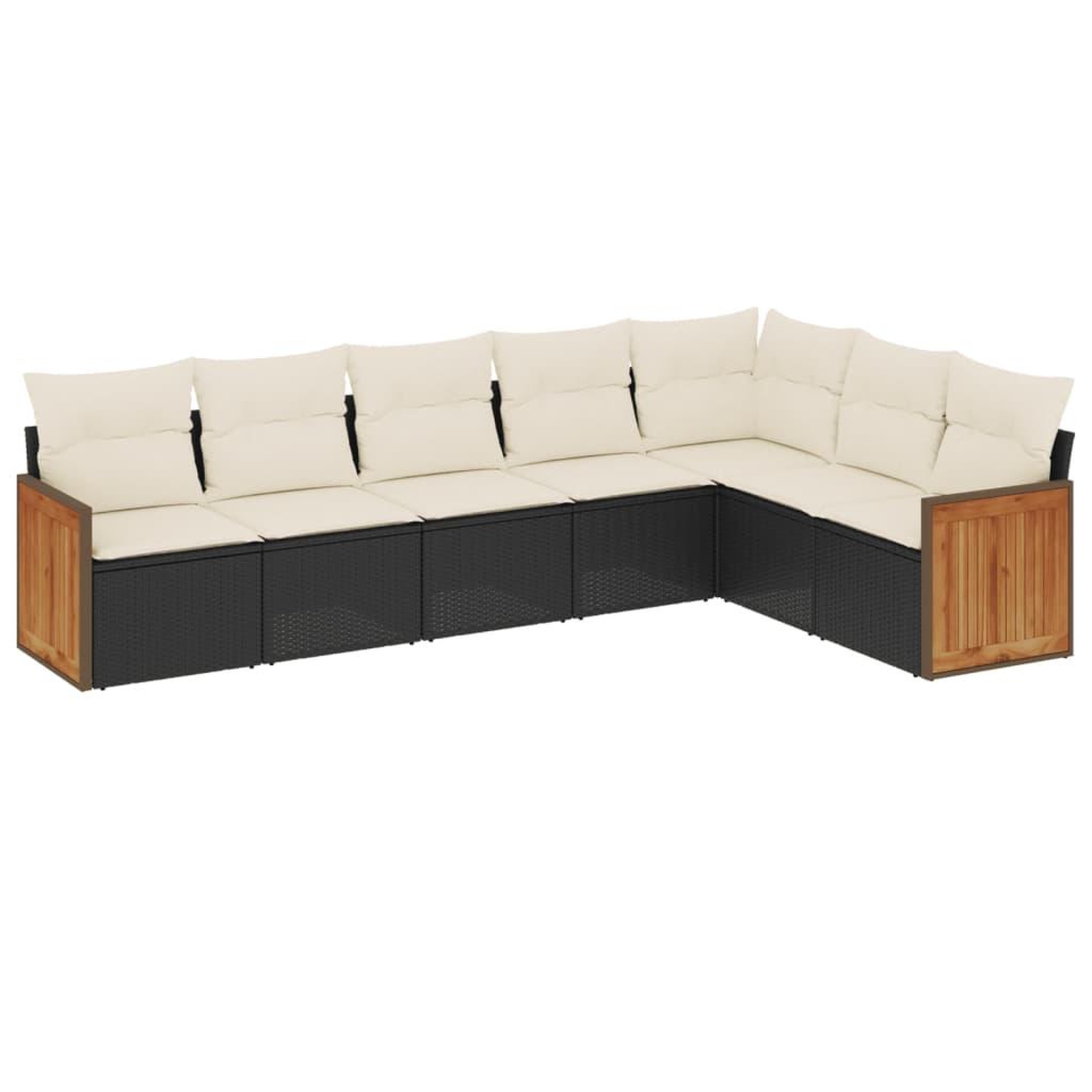 Voir la diapositive 2 : VIDAXL Salon de jardin 7 pcs avec coussins noir resine tressee