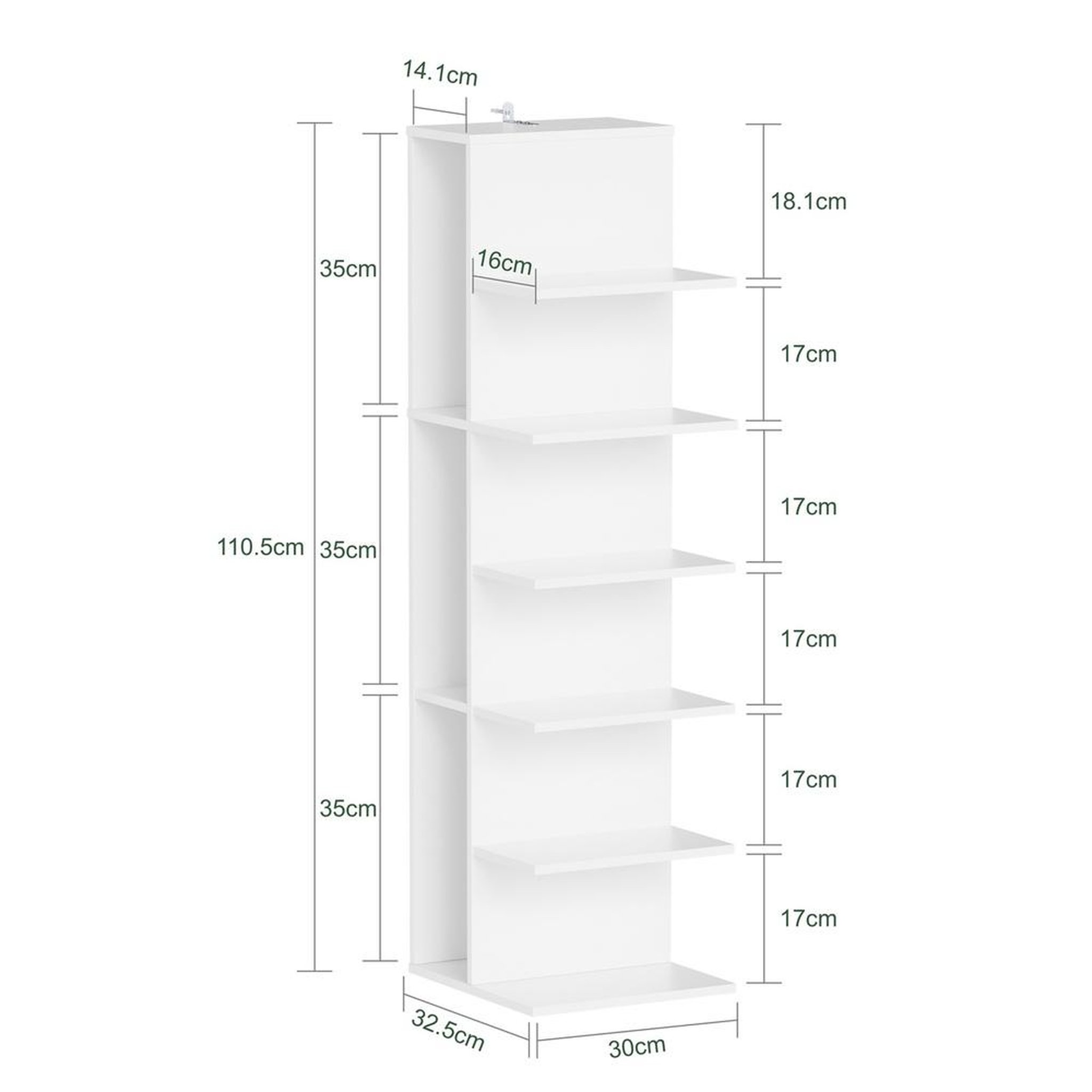 Voir la diapositive 3 : SOBUY Étagère rangement vertical blanc 30x32,5x110,5cm str14-w