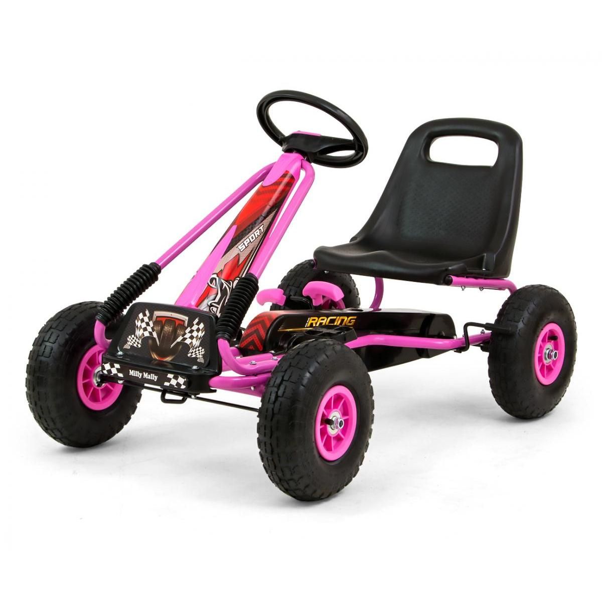 MILLY MALLY Kart à Pédales Thor en Rose pour Enfants - Expérience de Pilotage Sportif