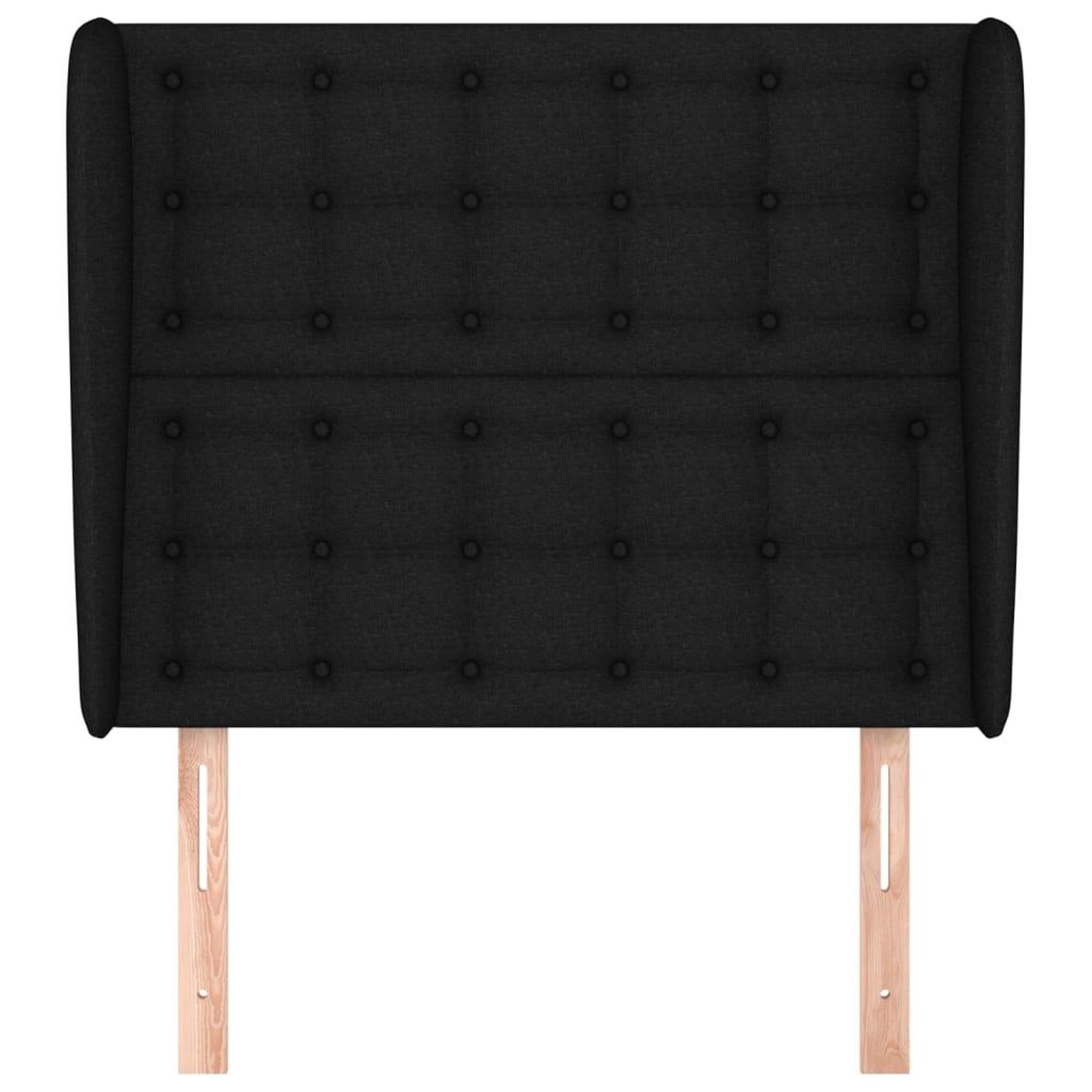 Voir la diapositive 3 : VIDAXL Tete de lit avec oreilles Noir 83x23x118/128 cm Tissu