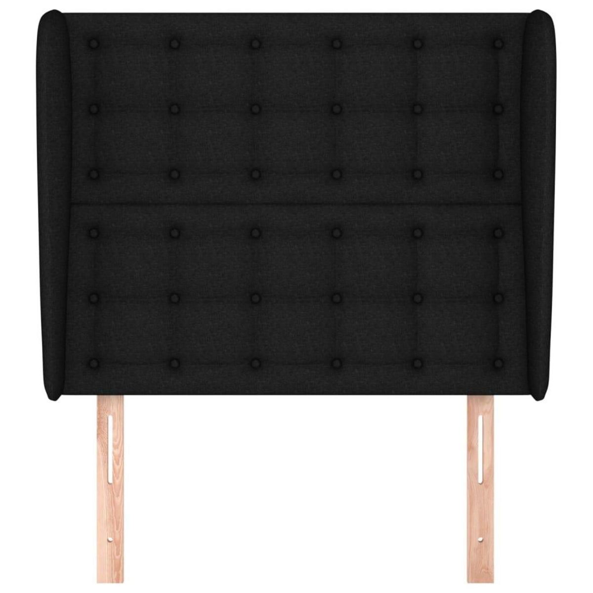 VIDAXL Tete de lit avec oreilles Noir 83x23x118/128 cm Tissu