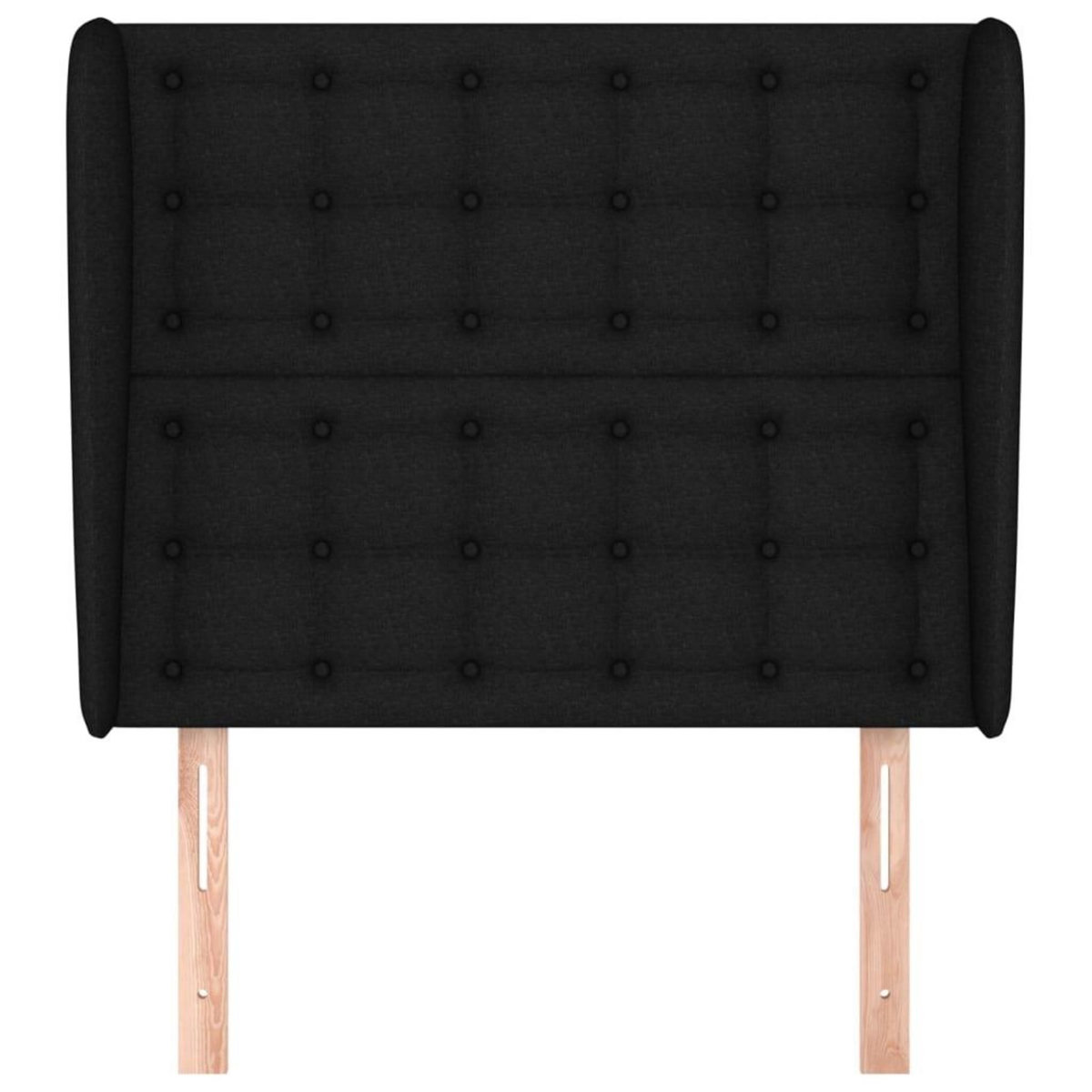 VIDAXL Tete de lit avec oreilles Noir 83x23x118/128 cm Tissu