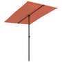 Voir la diapositive 2 : VIDAXL Parasol de jardin avec mat en aluminium 2x1,5 m Terre cuite