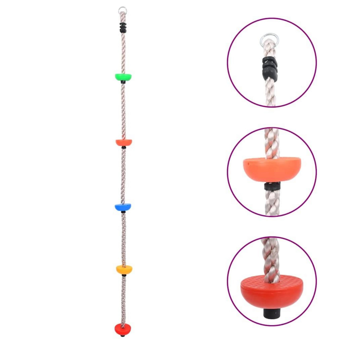 VIDAXL Corde d'escalade avec plates-formes 200 cm